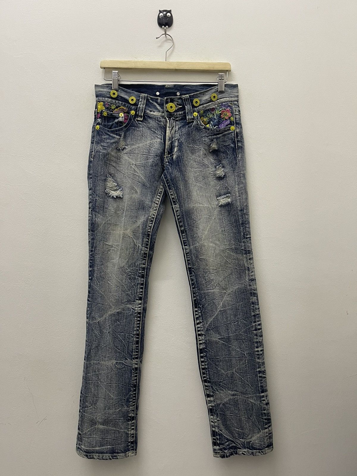 If Six Was Nine Rare Vintage Japan Embroidered Distressed Lgb Hysteric Style Size 30" / US 8 / IT 44 - 5 Thumbnail