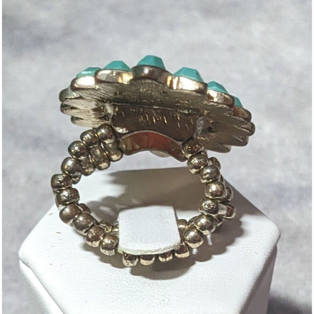 Other Bohemian Blue And Red Gemmed Floral Stretch Ring Size 7 Size ONE SIZE - 9 Thumbnail