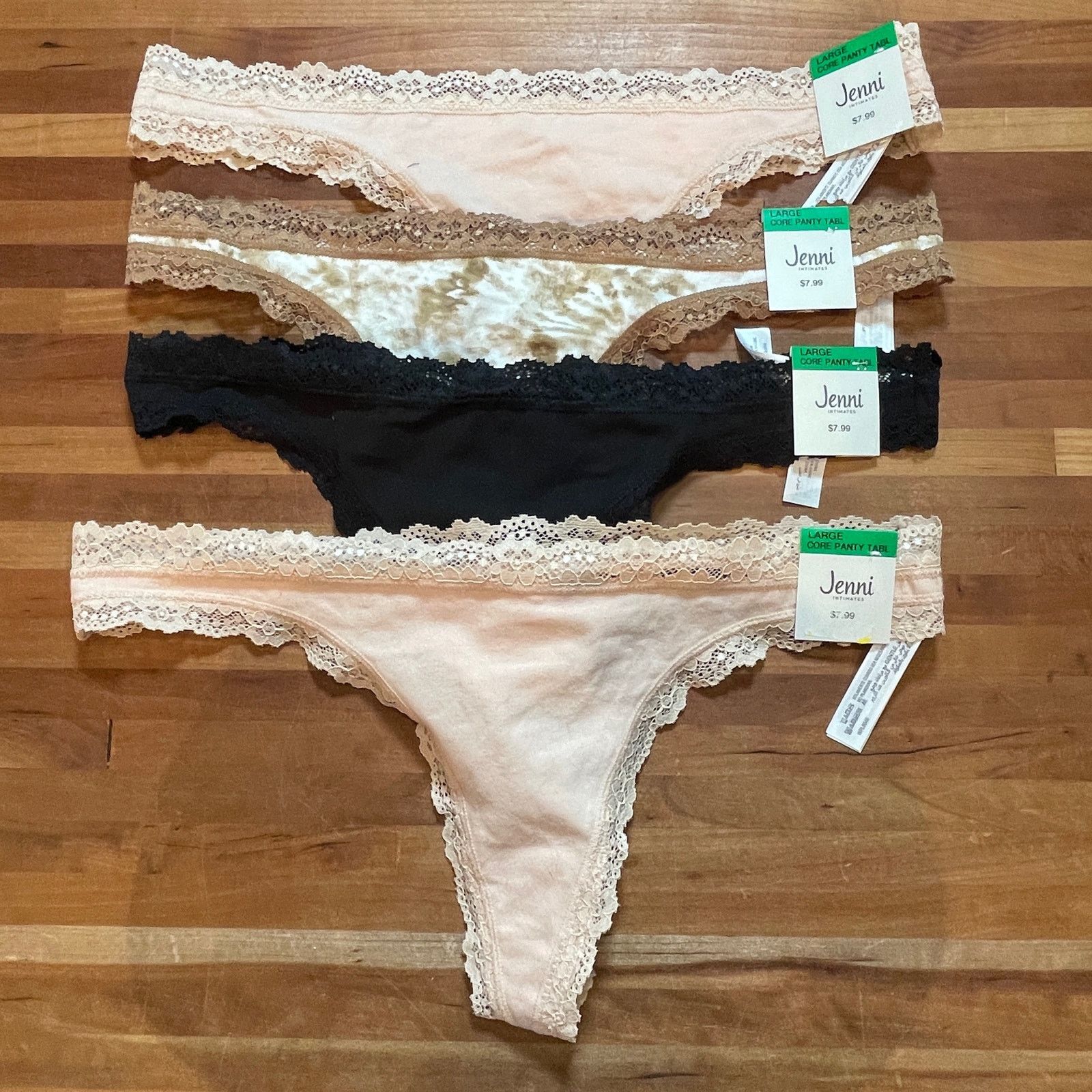 Other Jenni Women's Lace-Trim Thong set of 4 Size ONE SIZE - 1 Thumbnail