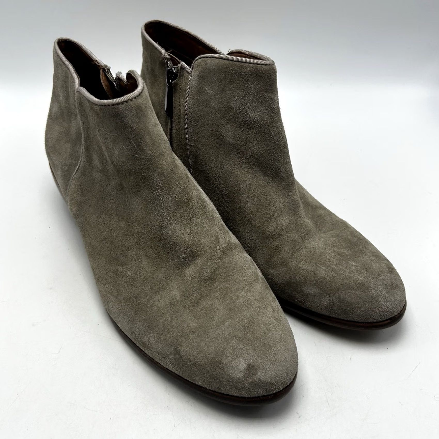 Sam Edelman Sam Edelman PIRRO Booties Womens 9.5 M Gray Suede Leather Ankle Boots Side Zip Size US 10 / IT 40 - 3 Thumbnail