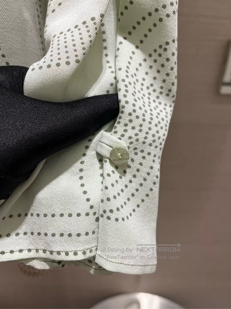 Hermes Hermes Mint Green Silk Shirt Size XXS / US 00 / IT 34 - 9 Thumbnail