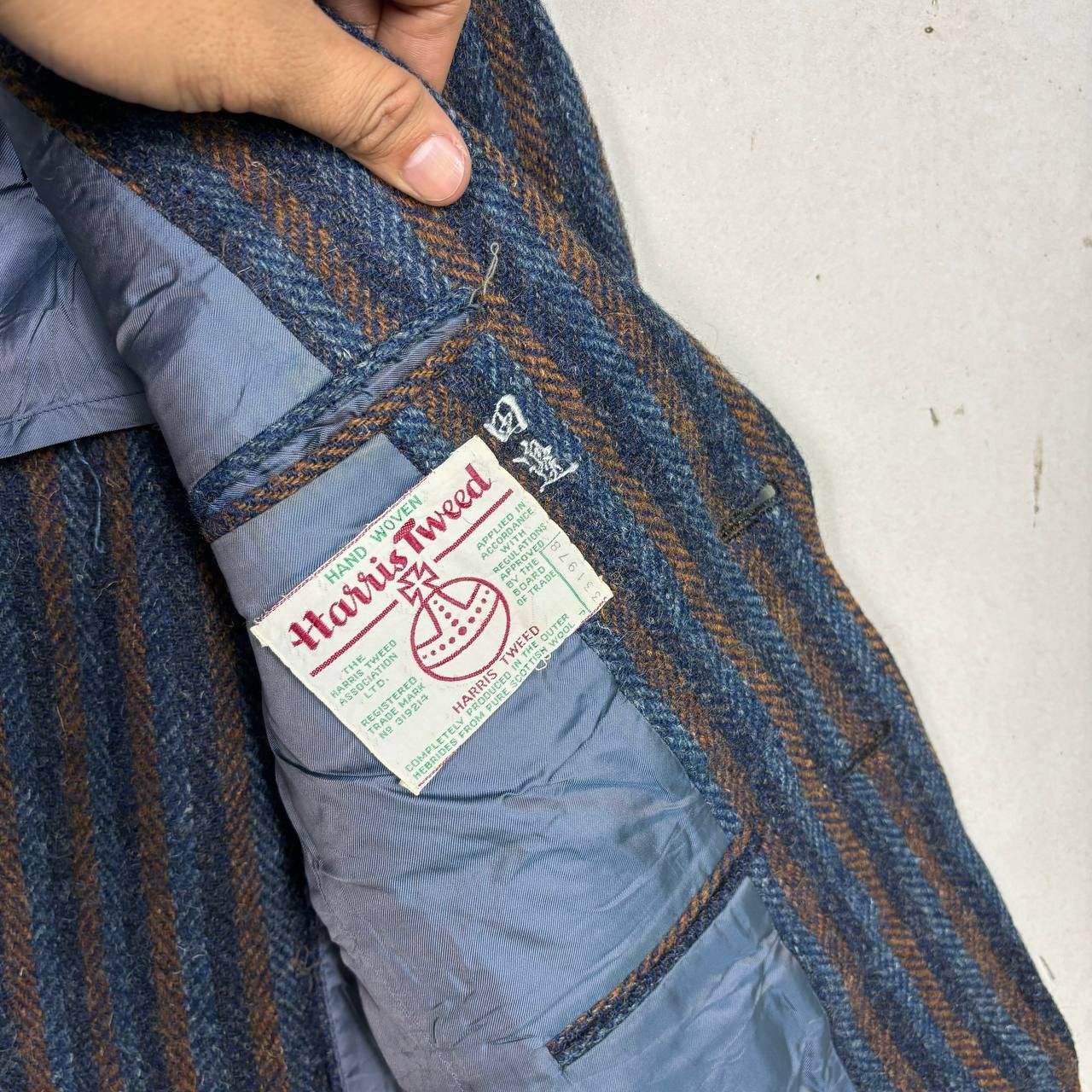 Harris Tweed Vintage Harris Tweed Wool Blazer 80s Herringbone Jacket Size 36R - 4 Thumbnail