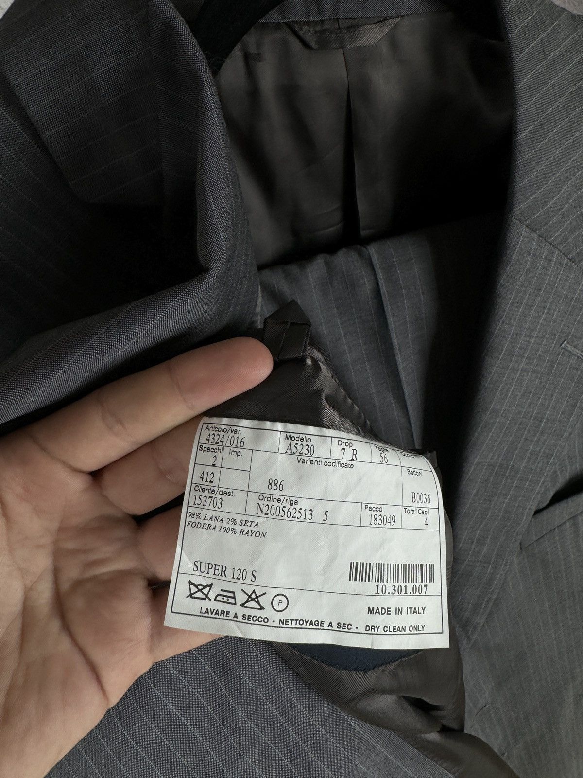 Burberry Burberry London wool silk striped grey 2 pcs suit 3 button Size 46R - 15 Thumbnail