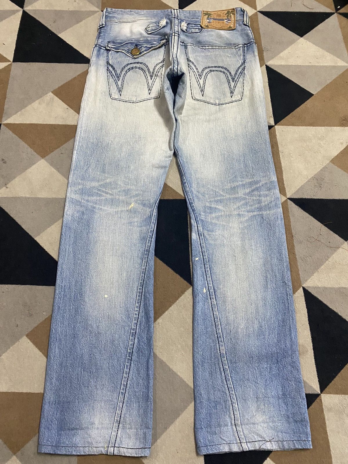 Edwin Vintage Edwin Blue Trip Faded Wash Distressed Jeans Size US 32 / EU 48 - 2 Thumbnail