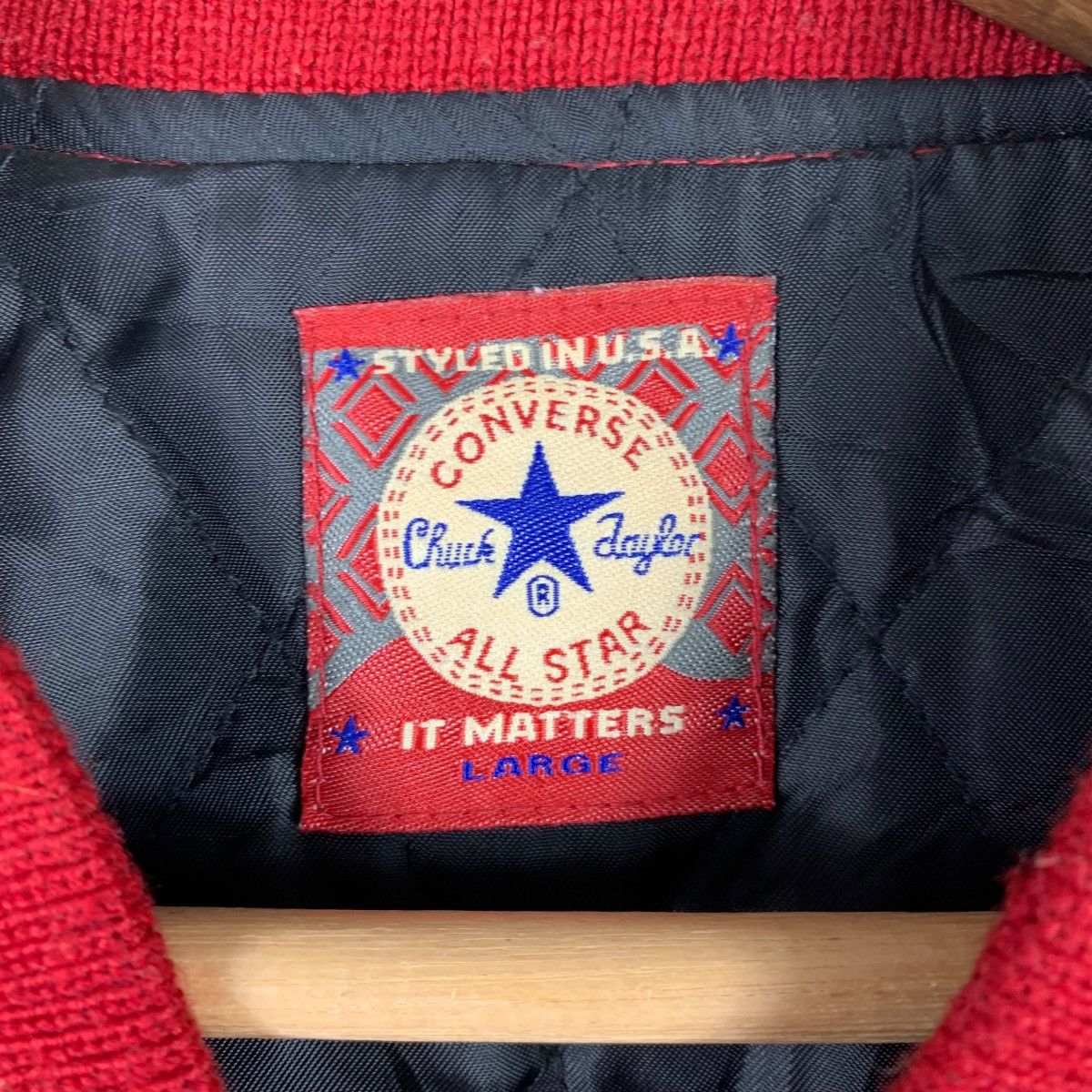 Converse × Vintage Vintage CONVERSE All Casualwear Wool Bomber Varsity Jacket Size US L / EU 52-54 / 3 - 5 Thumbnail