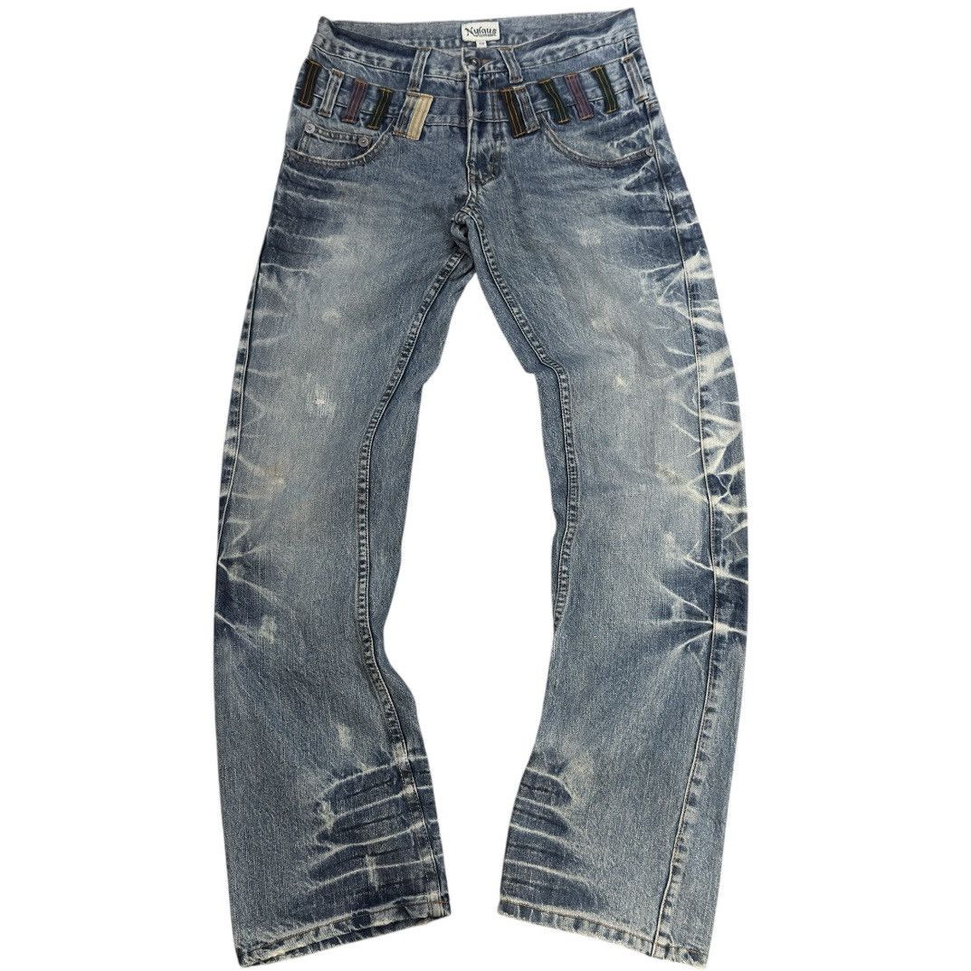 Le Grande Bleu (L.G.B.) Archives ‼️ Japanese Double Waist Nylaus Python Whisker Denim Size US 31 - 1 Thumbnail