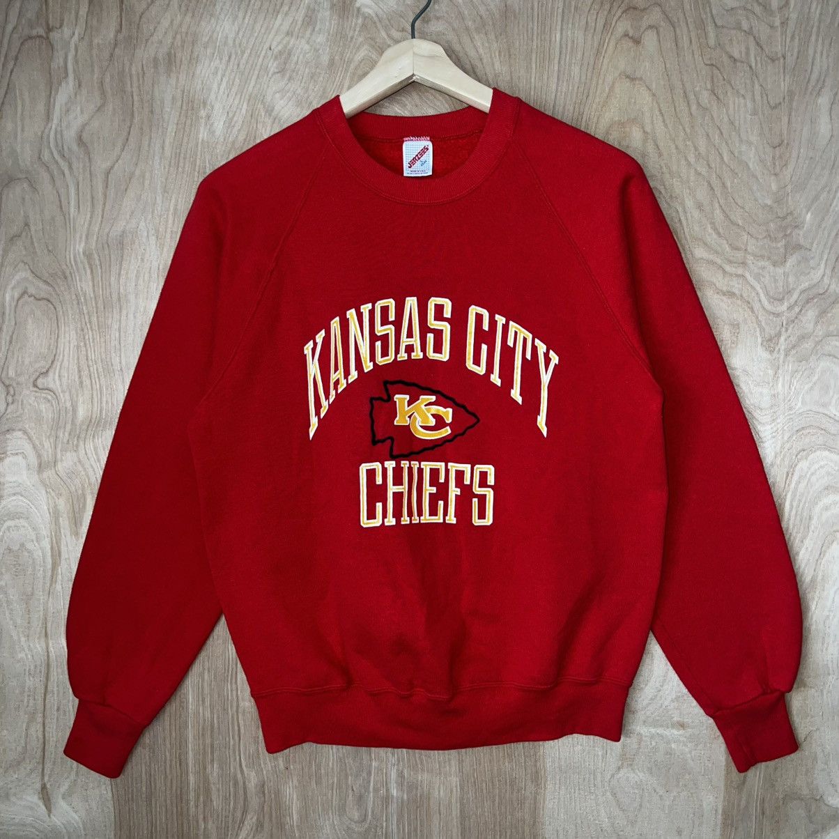 Jerzees VINTAGE 90s NFL KANSAS CITY CHIEFS LOGO SWEATSHIRT SHIRT Size US L / EU 52-54 / 3 - 1 Thumbnail