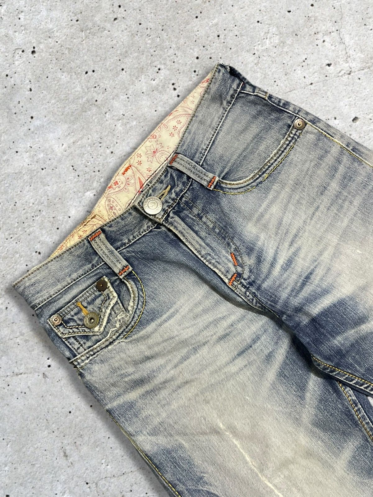 Edwin Edwin BlueTrip Tokyo Japan Crazy Bleach Whisker Ripped Jeans Size US 31 - 4 Thumbnail