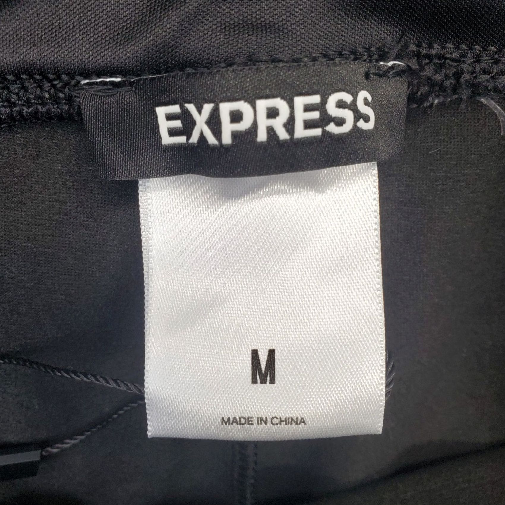 Express Express Womens Medium Black Faux Leather Pants Skinny High Waist Casual 27" Inseam Stretch Regular PAR Size 32" / US 10 / IT 46 - 7 Thumbnail