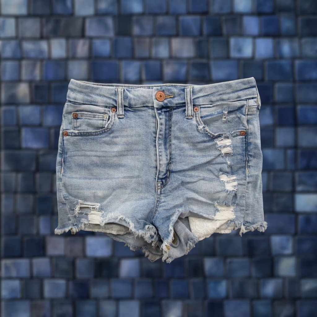 American Eagle Outfitters American Eagle Outfitters Shortie Shorts Women's 6 Curvy Hi Rise Super Stretch Denim Blue 90s? Size 28" / US 6 / IT 42 - 1 Thumbnail
