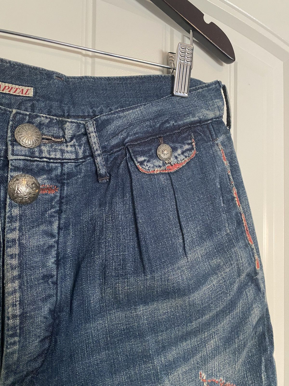 Kapital Kapital Red Paisley Denim Shorts Size US 32 / EU 48 - 5 Thumbnail