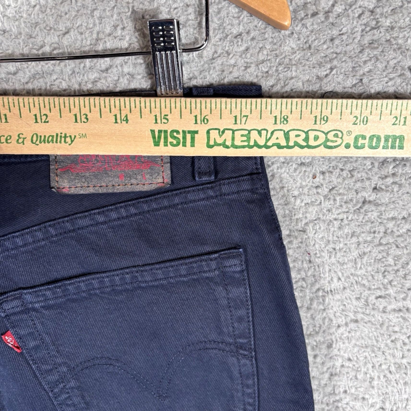 Levi's VINTAGE Levi's 505 Jeans Men's 34x32 Solid Dark Blue Regular Fit 90s USA Made Jeans Size US 34 / EU 50 - 4 Thumbnail