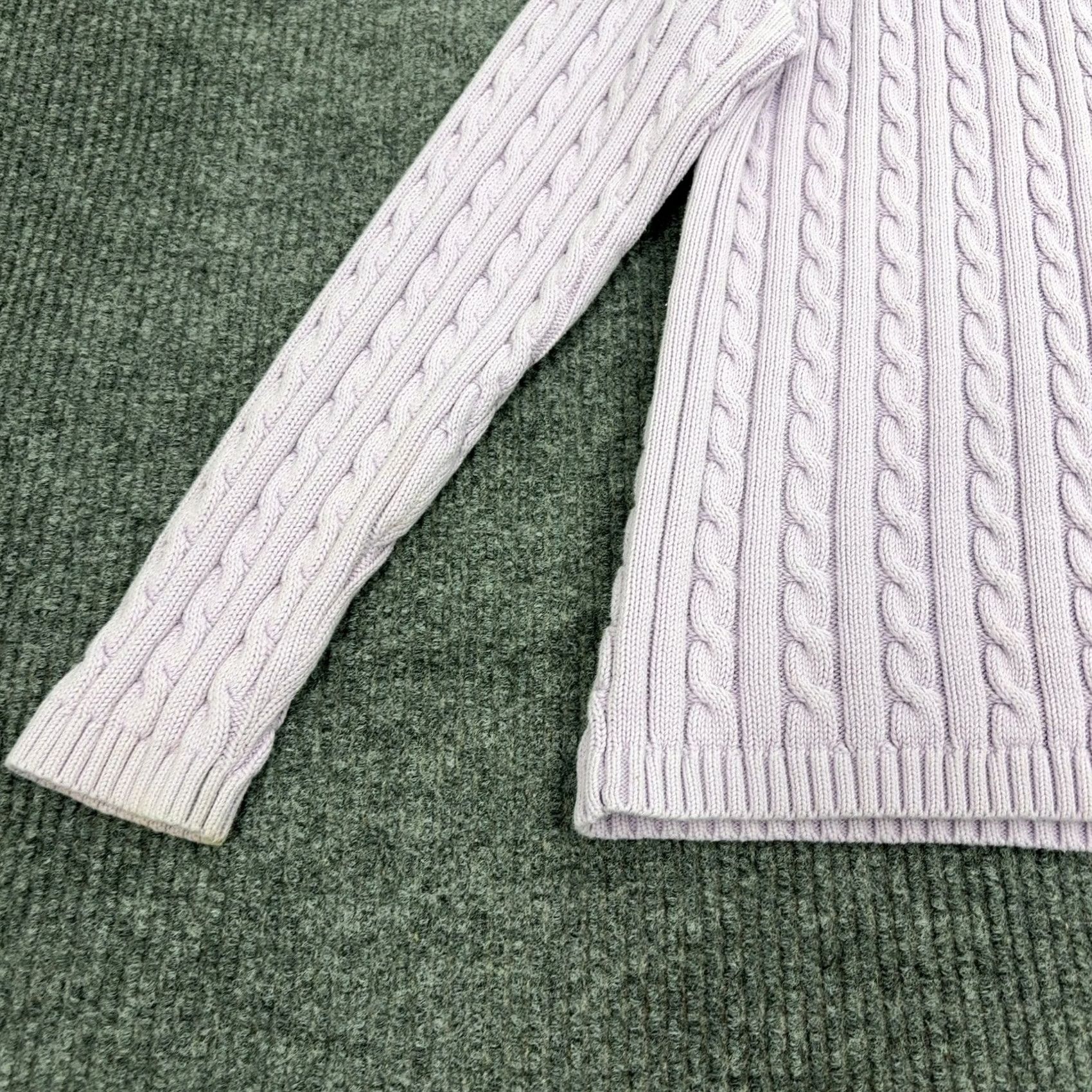 Vintage LL Bean Cardigan Women L Purple Cotton Cable Knit Button Up Classic Casual Size L / US 10 / IT 46 - 2 Thumbnail