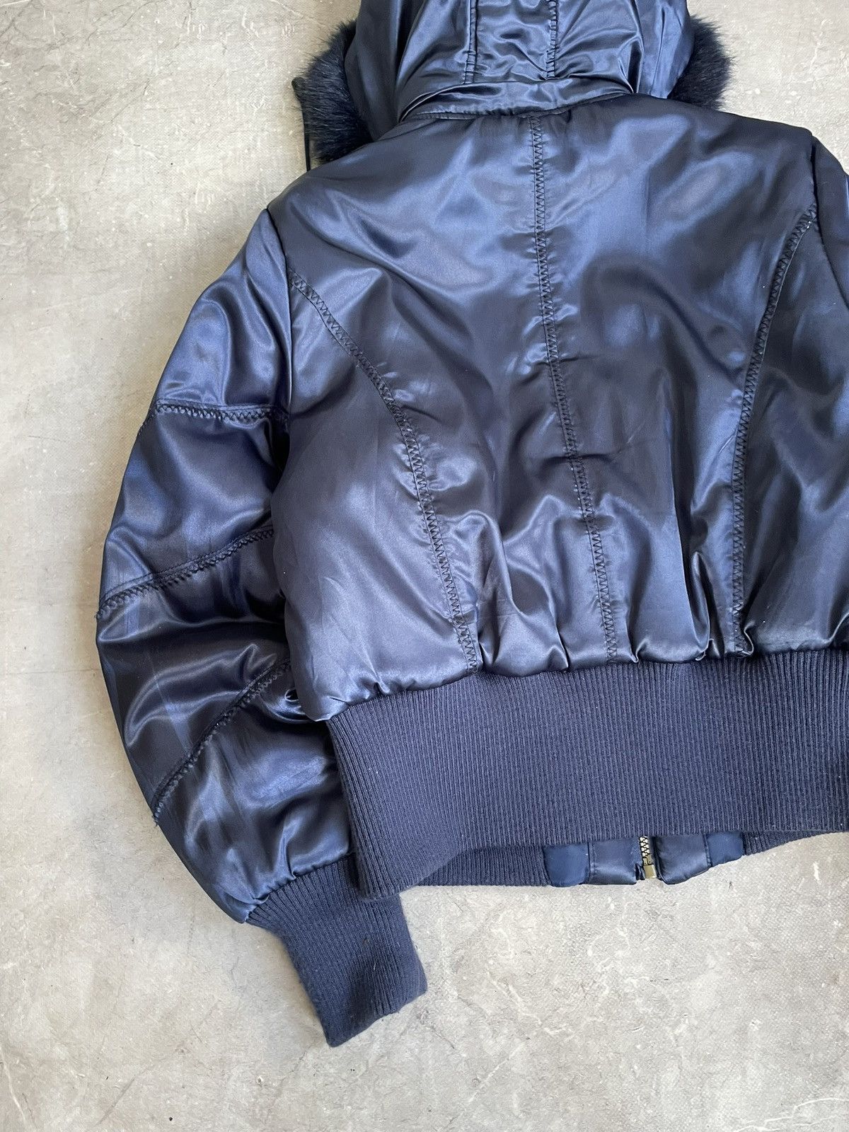 Le Grande Bleu (L.G.B.) Hype rick owens style fur hood bomber jacket archive 2000s Size US S / EU 44-46 / 1 - 9 Thumbnail