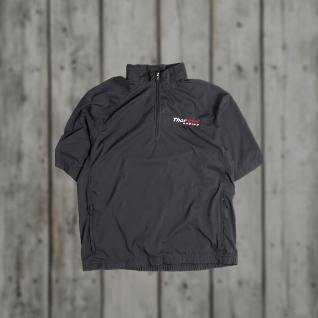 Adidas VINTAGE Adidas ThorSport Racing Lightweight Jacket Large Black Zip-Up Size US L / EU 52-54 / 3 - 1 Thumbnail
