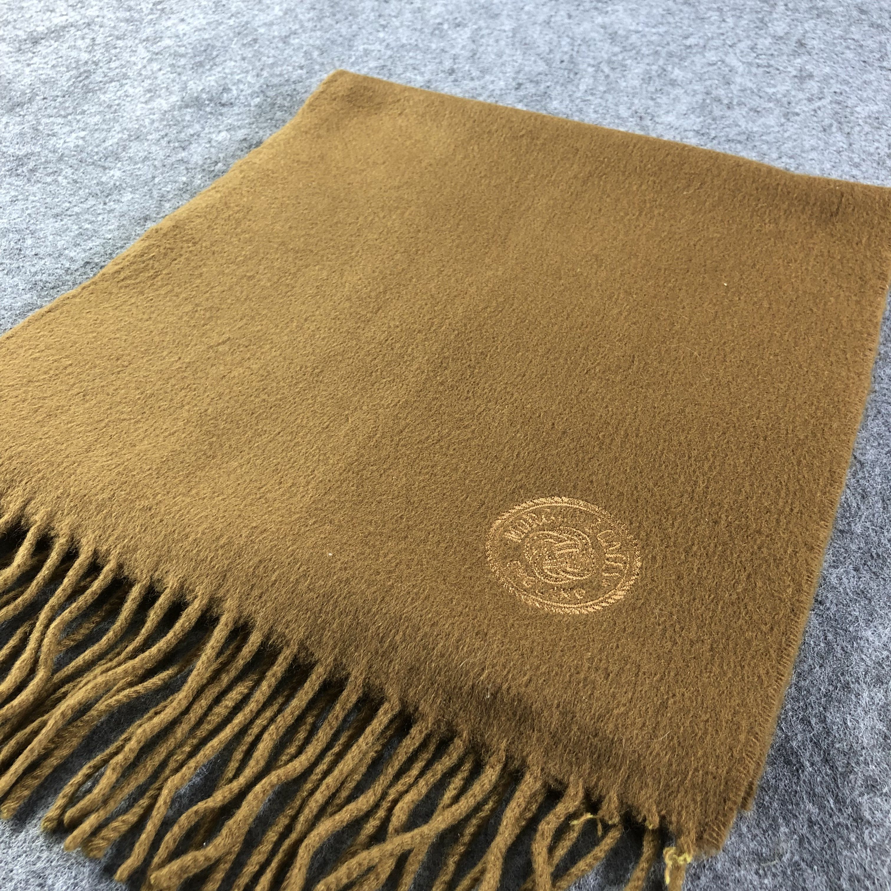 Vintage Morgan Oates Plain Tan Cashmere Scarf Muffler V1641 Size ONE SIZE - 3 Thumbnail