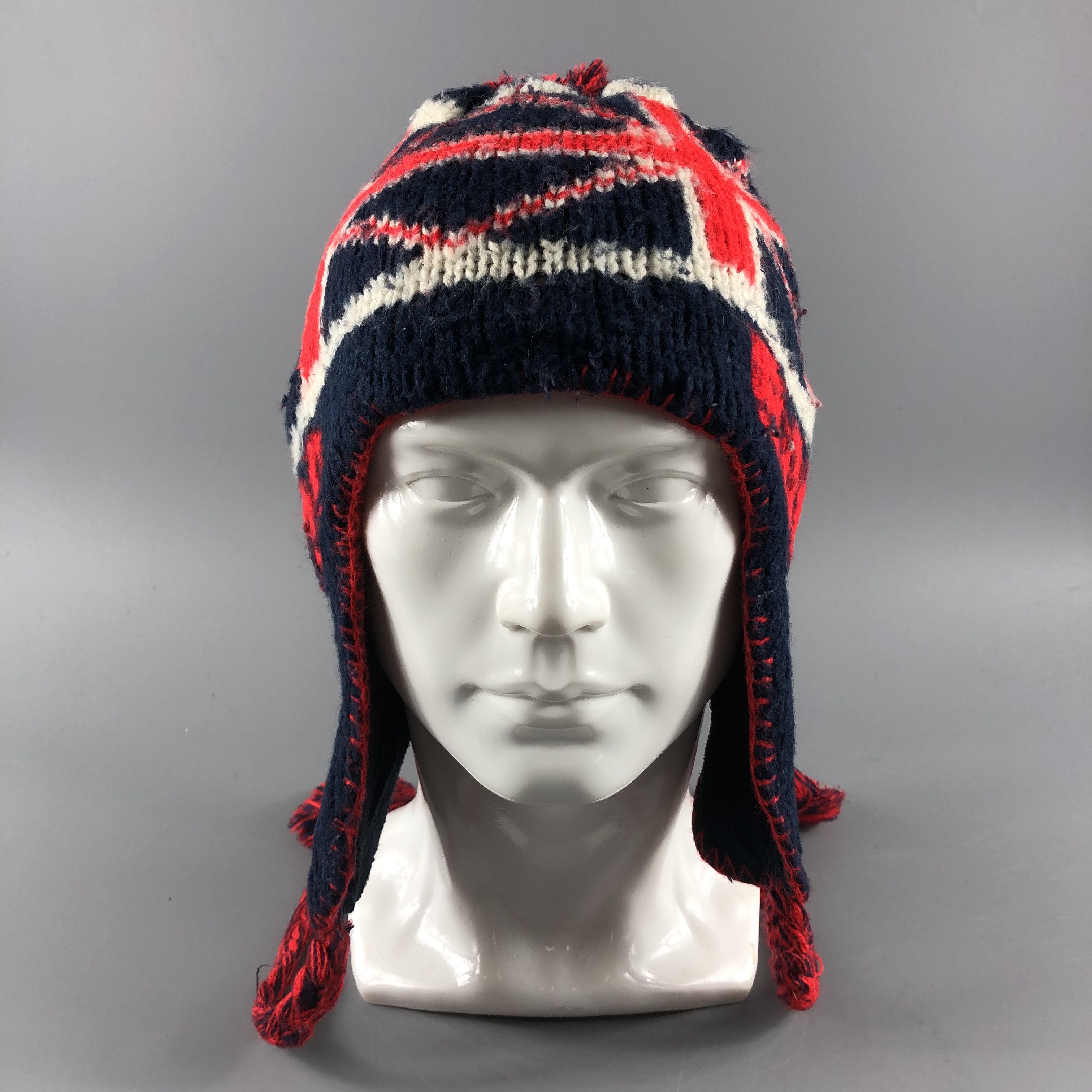 image of Vintage Bomo Uk Hats Earflap Beanie Knit Snow Hat Snow Cap B, Men's