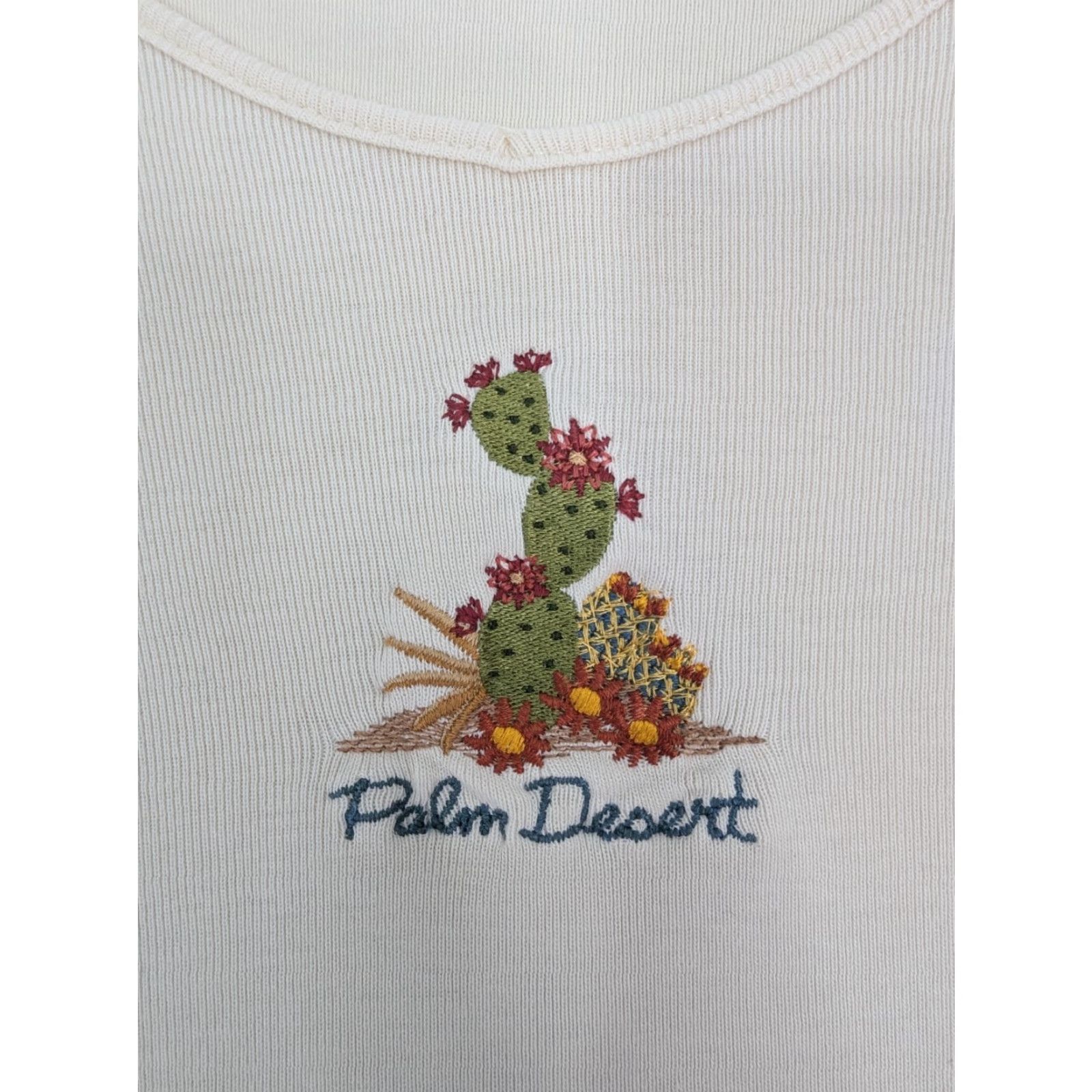 Vintage VINTAGE Crazy Shirts Hawaii Palm Desert Scoop Neck Beige Top Size XL Combed Cotton Shirt Graphic Tee Women D Size XL / US 12-14 / IT 48-50 - 2 Thumbnail