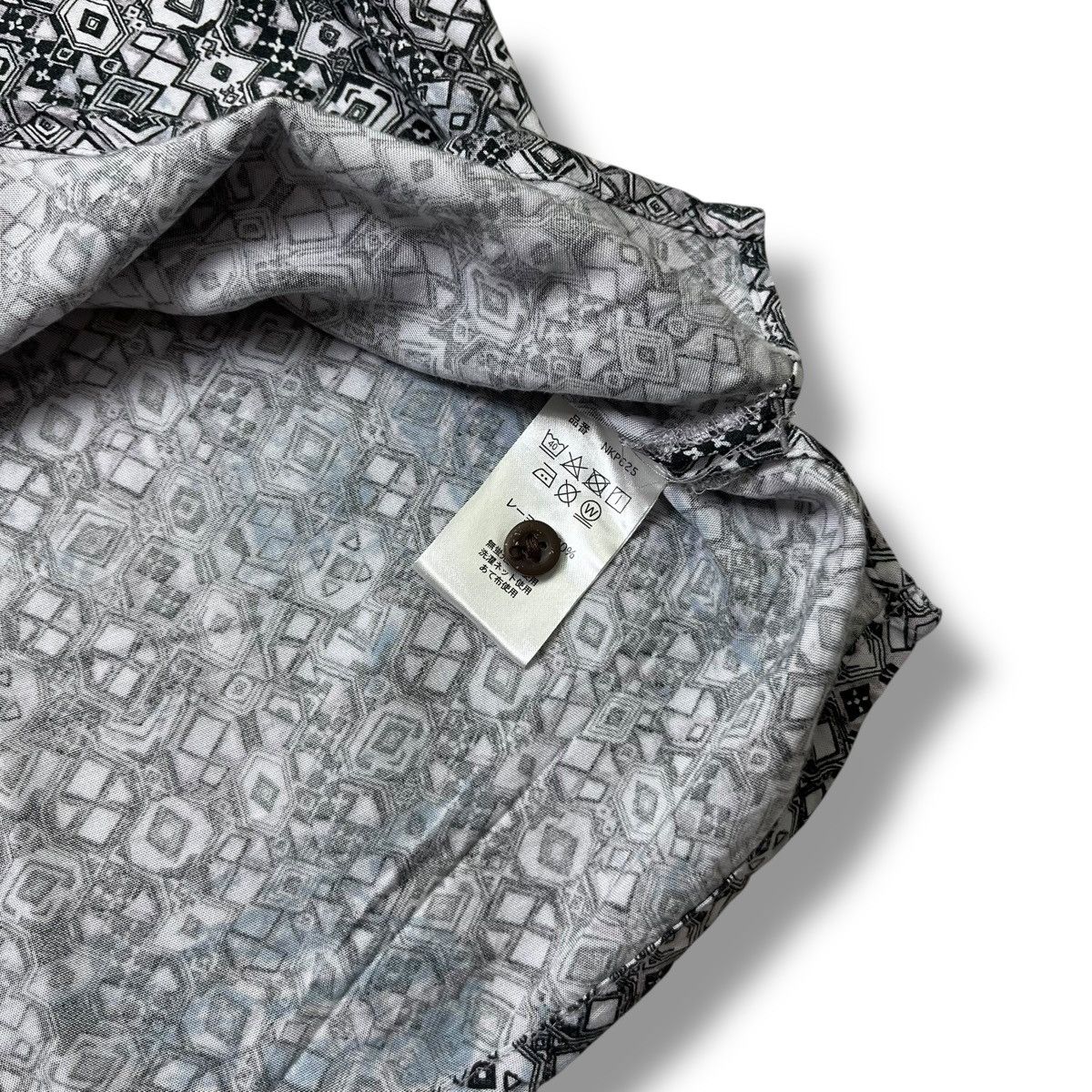 Yohji Yamamoto 90s🔥 KANSAI Geometric Print Short Sleeve Shirt - Size LL Size US L / EU 52-54 / 3 - 6 Thumbnail