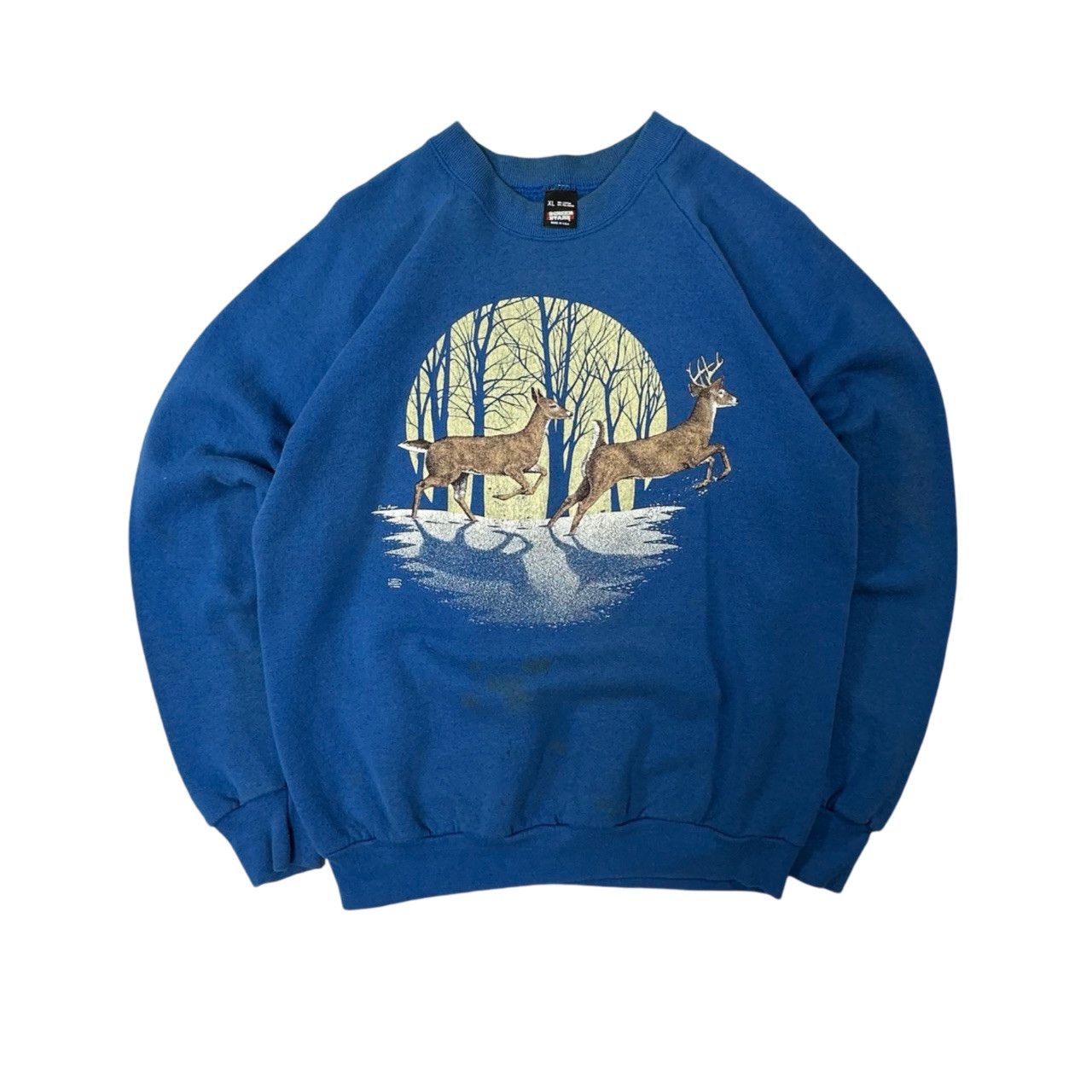 Vintage Vintage 90s Big Print Graphic Deer Nature Sweater Size US XL / EU 56 / 4 - 1 Thumbnail