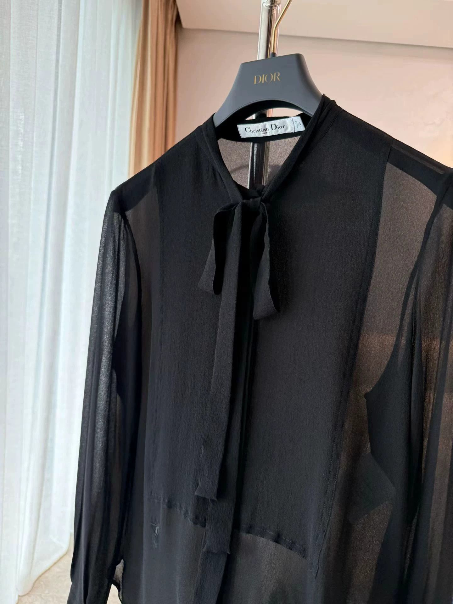 Dior Dior Black Silk Belted Classic Brand New Shirt 36 Size XS / US 0-2 / IT 36-38 - 2 Thumbnail