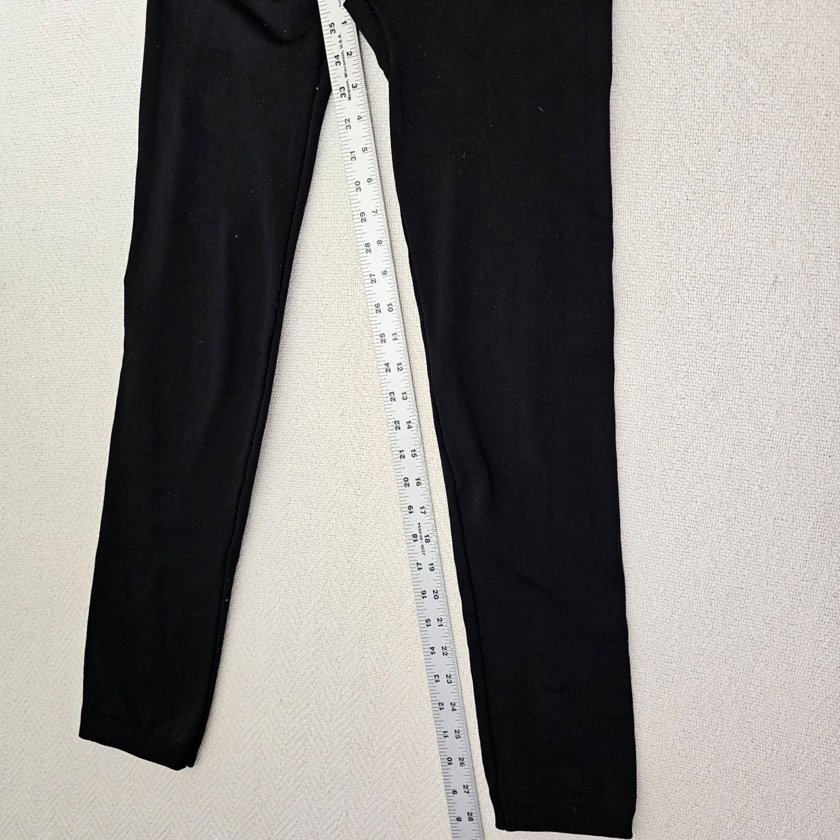 Vintage Maze Womens Pants L Black Knit Elastic Waist Pull On Slim Leg Regular Fit Modern Classic Size 36" / US 14 / IT 50 - 6 Thumbnail