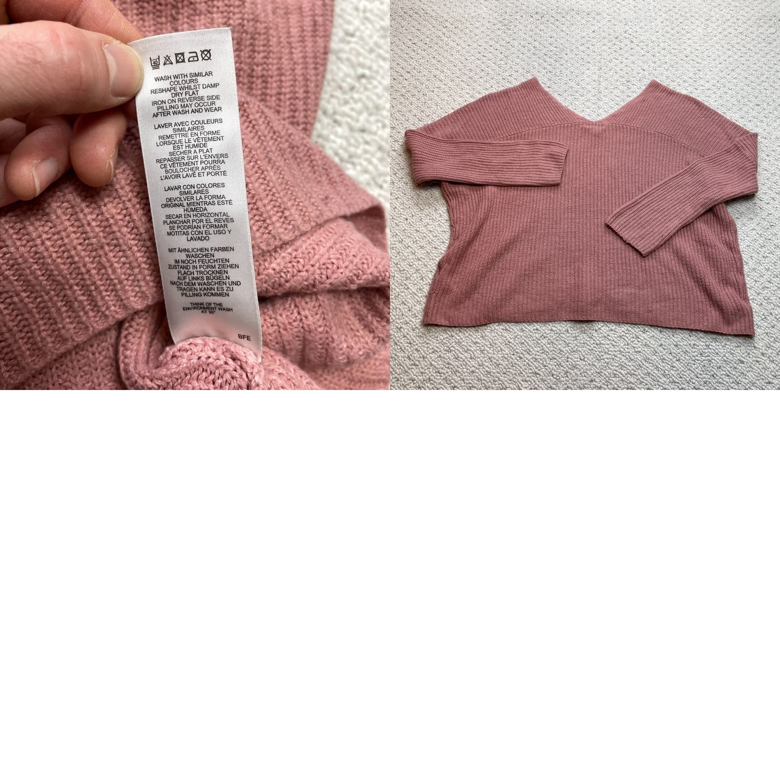 Vintage VINTAGE Micah Lounge Sweater Womens 14 Pink V-Neck Pullover Knit Acrylic Size XL / US 12-14 / IT 48-50 - 8 Thumbnail