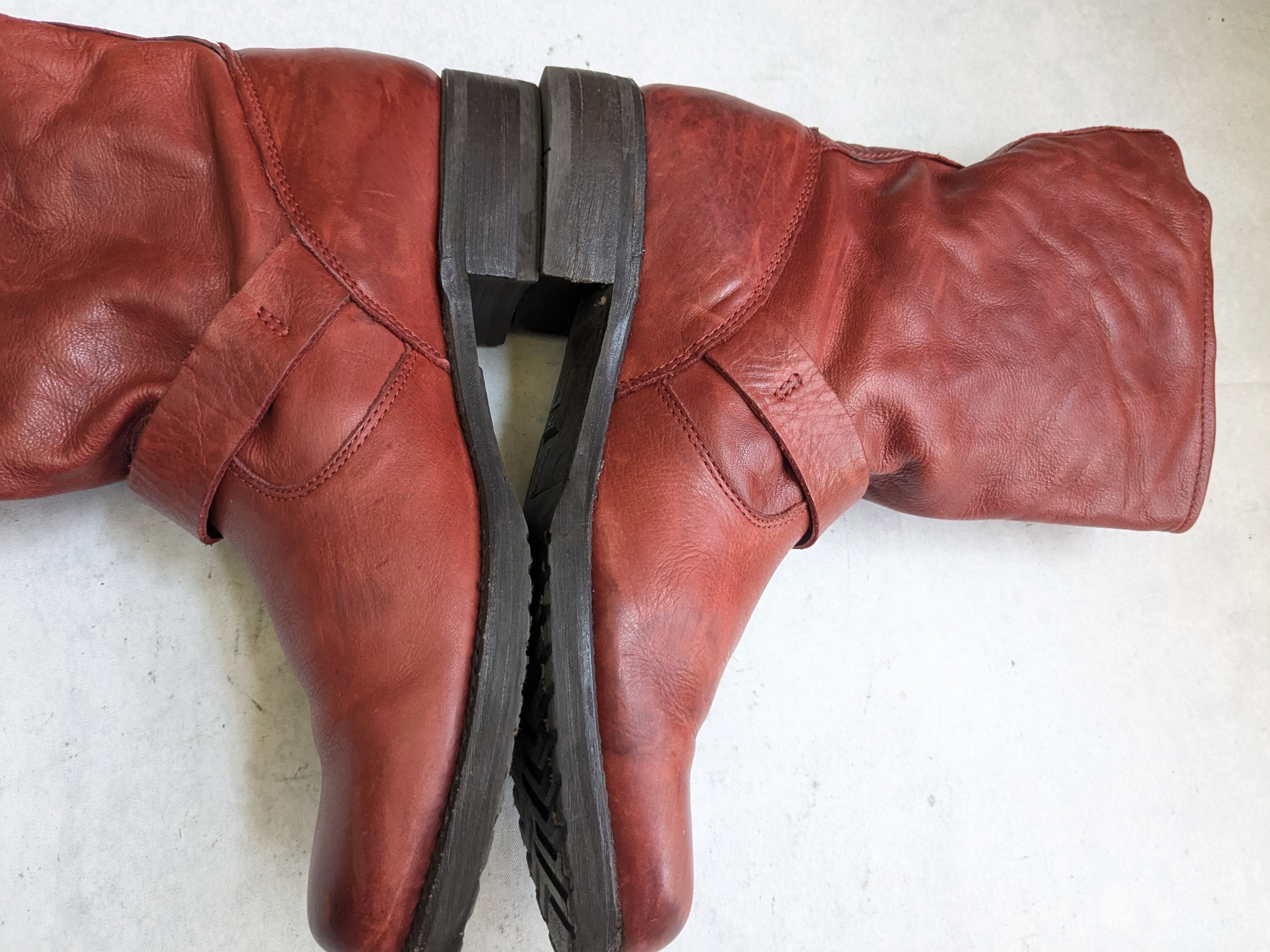 Frye Frye Harness Boots Red Leather 8 Leather Buckle Punk Size US 8 / EU 41 - 18 Thumbnail