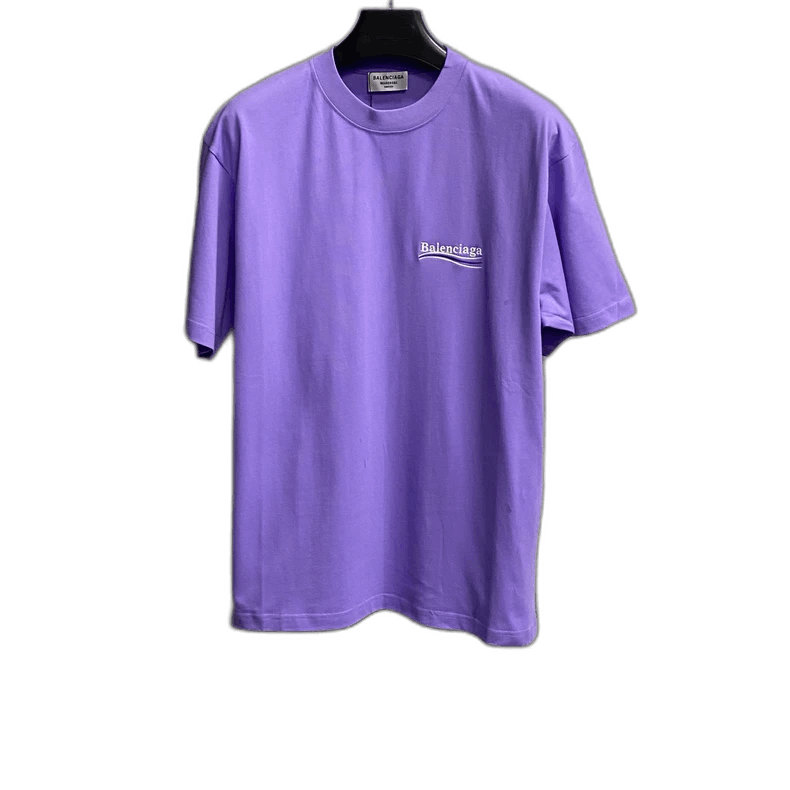 Balenciaga Balenciaga Purple Embroidered Logo Short Sleeve Shirt-yf Size US XXS / EU 40 - 1 Thumbnail
