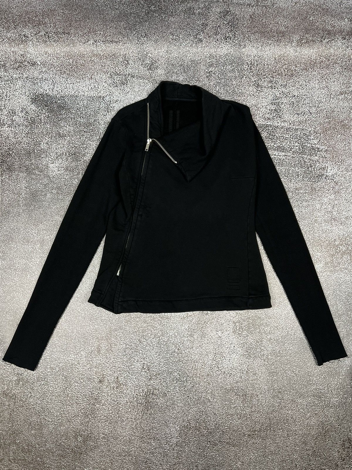 image of Archival Clothing x Avant Garde Rick Owens Drkshdw High Collar Neck Mountain Zip Sweatshirt in Blac