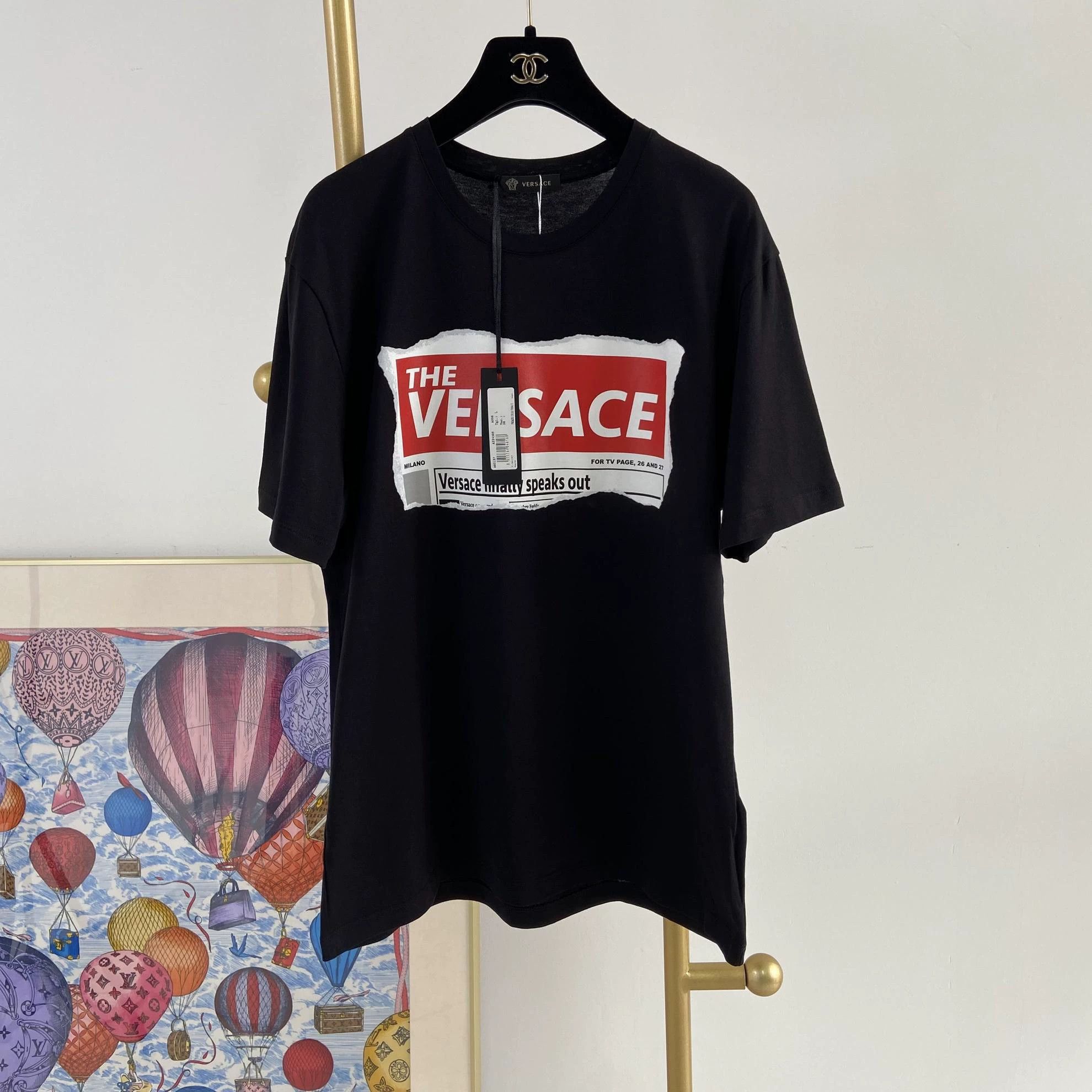 Versace Versace Black Logo T-Shirt L With Tags 5646 Size L / US 10 / IT 46 - 1 Thumbnail