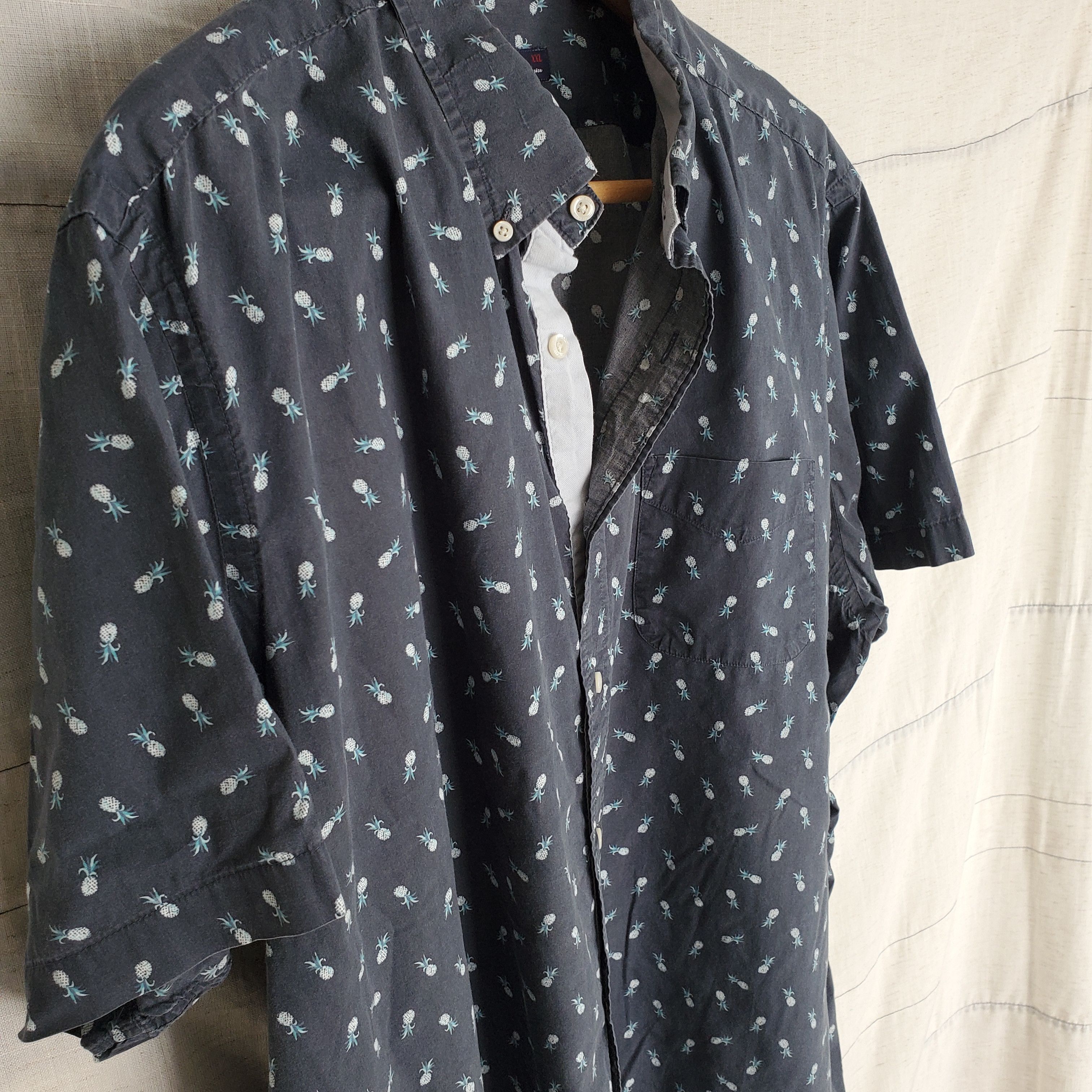 Cremieux Cremieux Navy White Pineapple Button Up Short Sleeve SizeXXL Size US XXL / EU 58 / 5 - 5 Thumbnail
