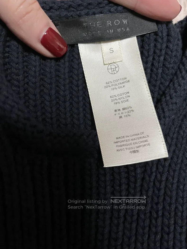 The Row The Row Cotton and silk navy blue sweater Size S / US 4 / IT 40 - 4 Thumbnail