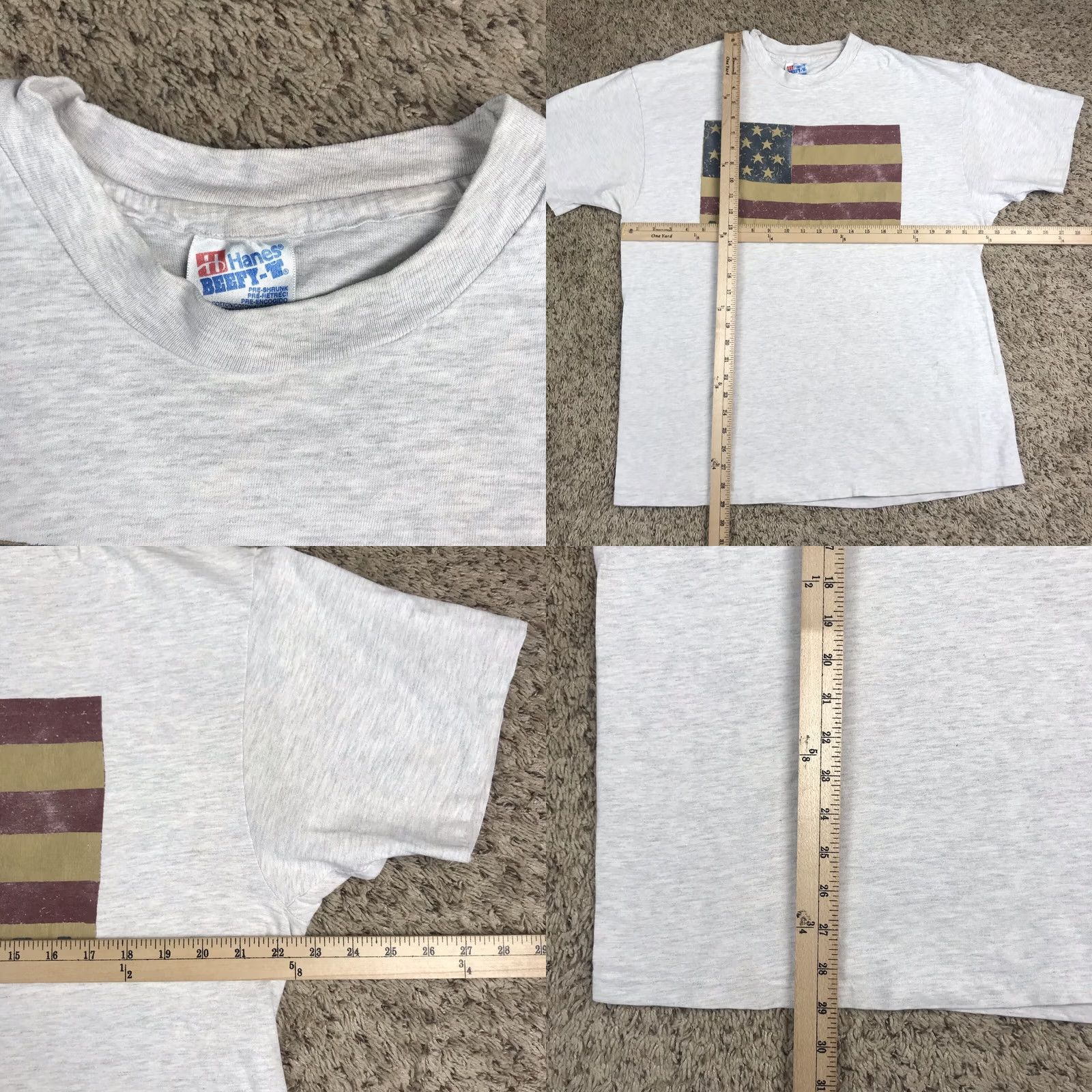Hanes VINTAGE Hanes USA Patriotic Graphic Tee T-Shirt Gray XL Mens Short Sleeve Crew Neck Size US XL / EU 56 / 4 - 8 Thumbnail