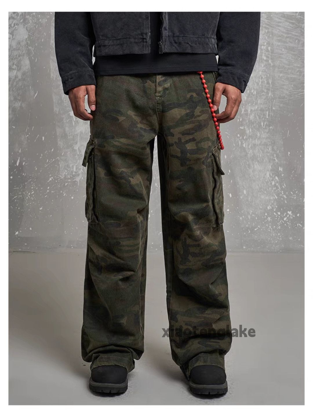 Designer × Vintage washed faded camo loose baggy military cargo pants Size US 32 / EU 48 - 2 Thumbnail