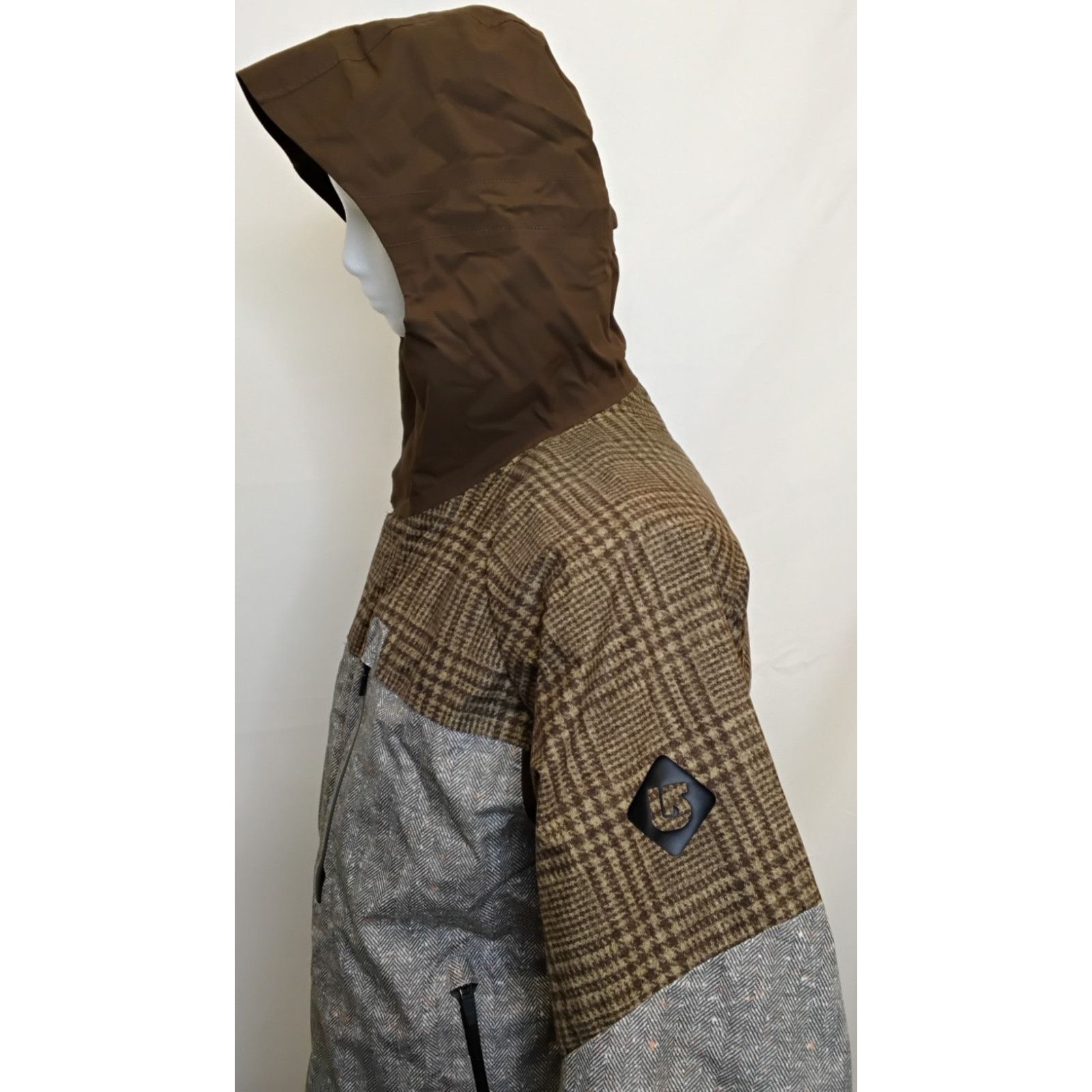 Burton Burton Snowboard Jacket Men's L Brown/Gray Herringbone Size US L / EU 52-54 / 3 - 6 Thumbnail