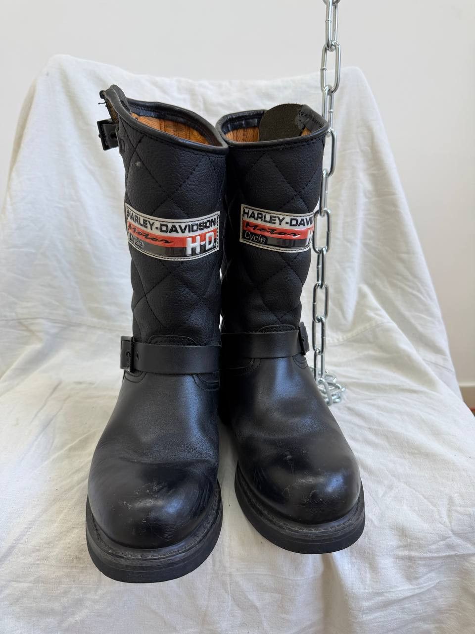 Harley Davidson Vintage Harley-Davidson High Boots Leather 90s Boots Y2K Size US 6 / EU 39 - 6 Thumbnail