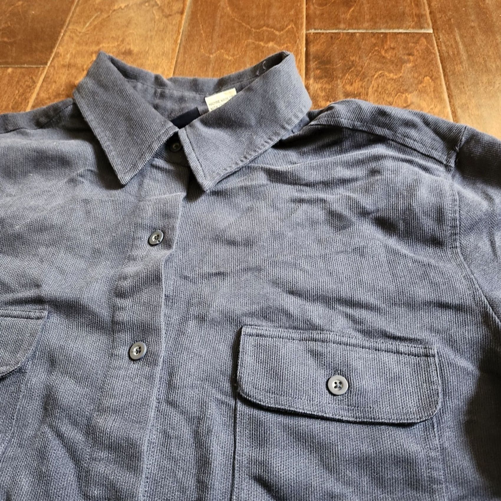 Vintage Honors Men’s Navy Blue Long Sleeve Button-Up Shirt L Pocket Collared - Regular Size Size US L / EU 52-54 / 3 - 5 Thumbnail