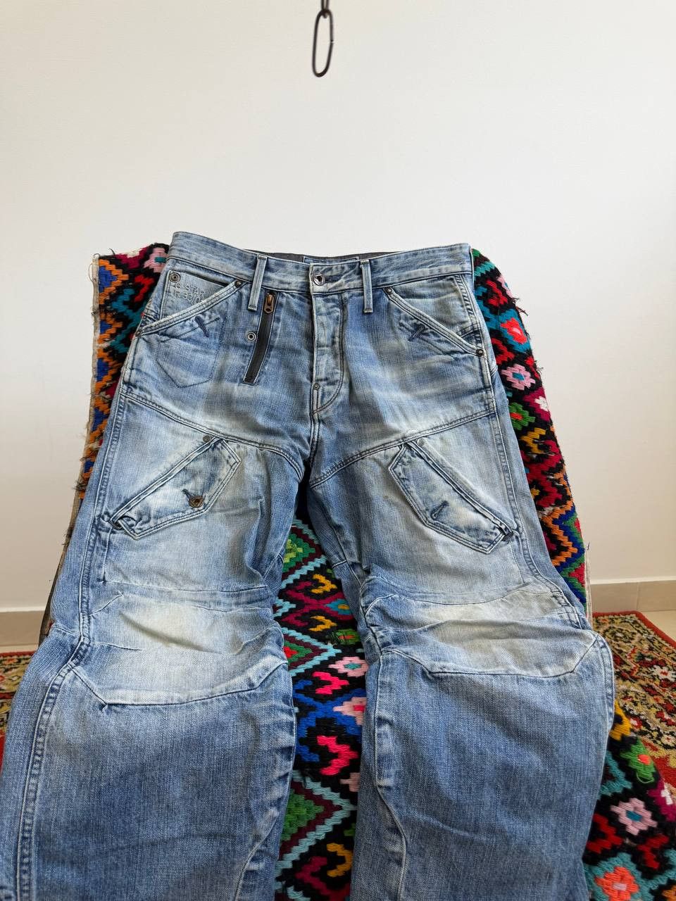 G-Star Avant Garde Tornado Mart Balmain Style Biker Jeans Pants Size US 32 / EU 48 - 3 Thumbnail