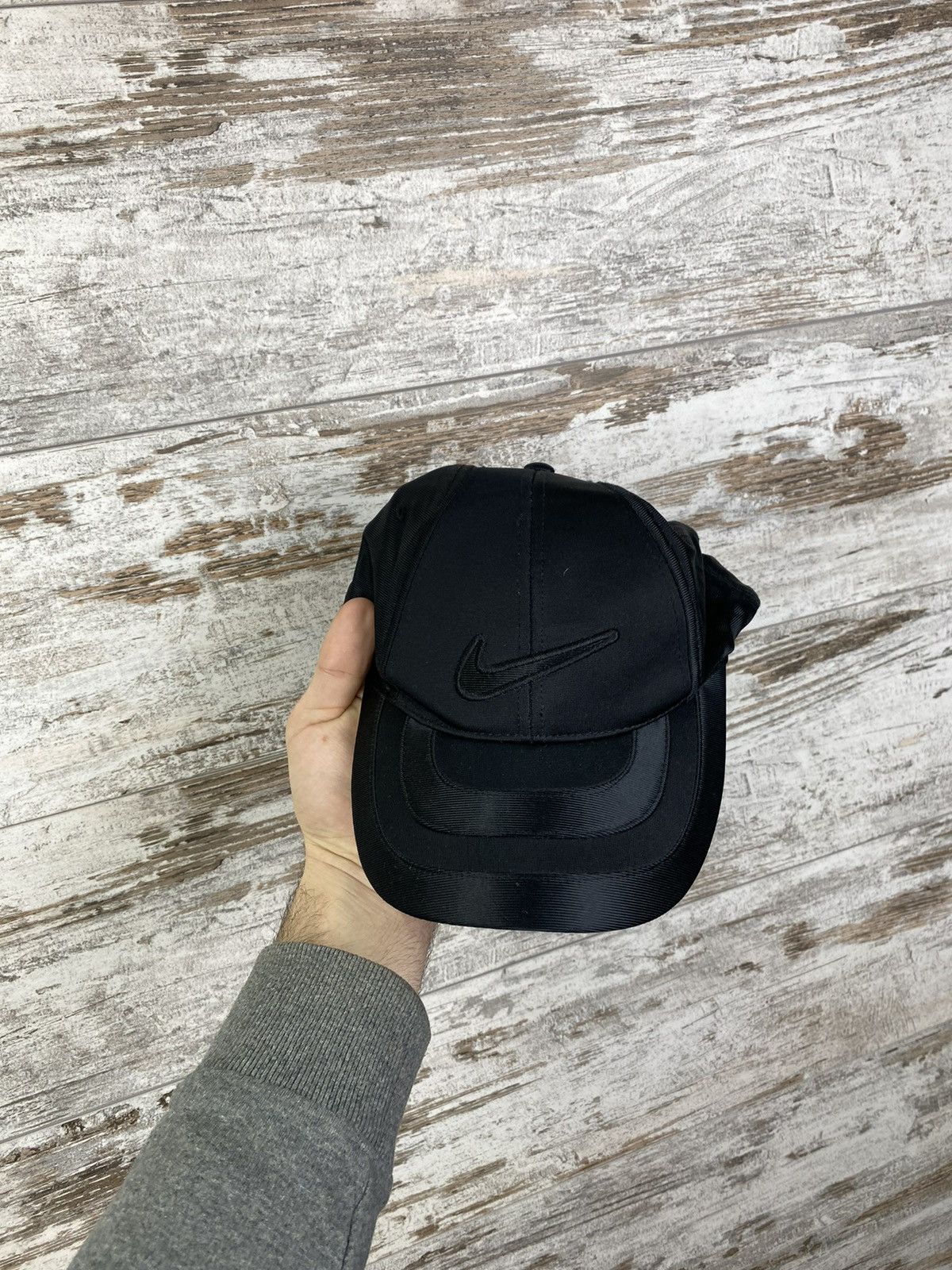 Nike × Vintage Mens Vintage New Nike cap swoosh black hats streetwear rare Size ONE SIZE - 2 Thumbnail