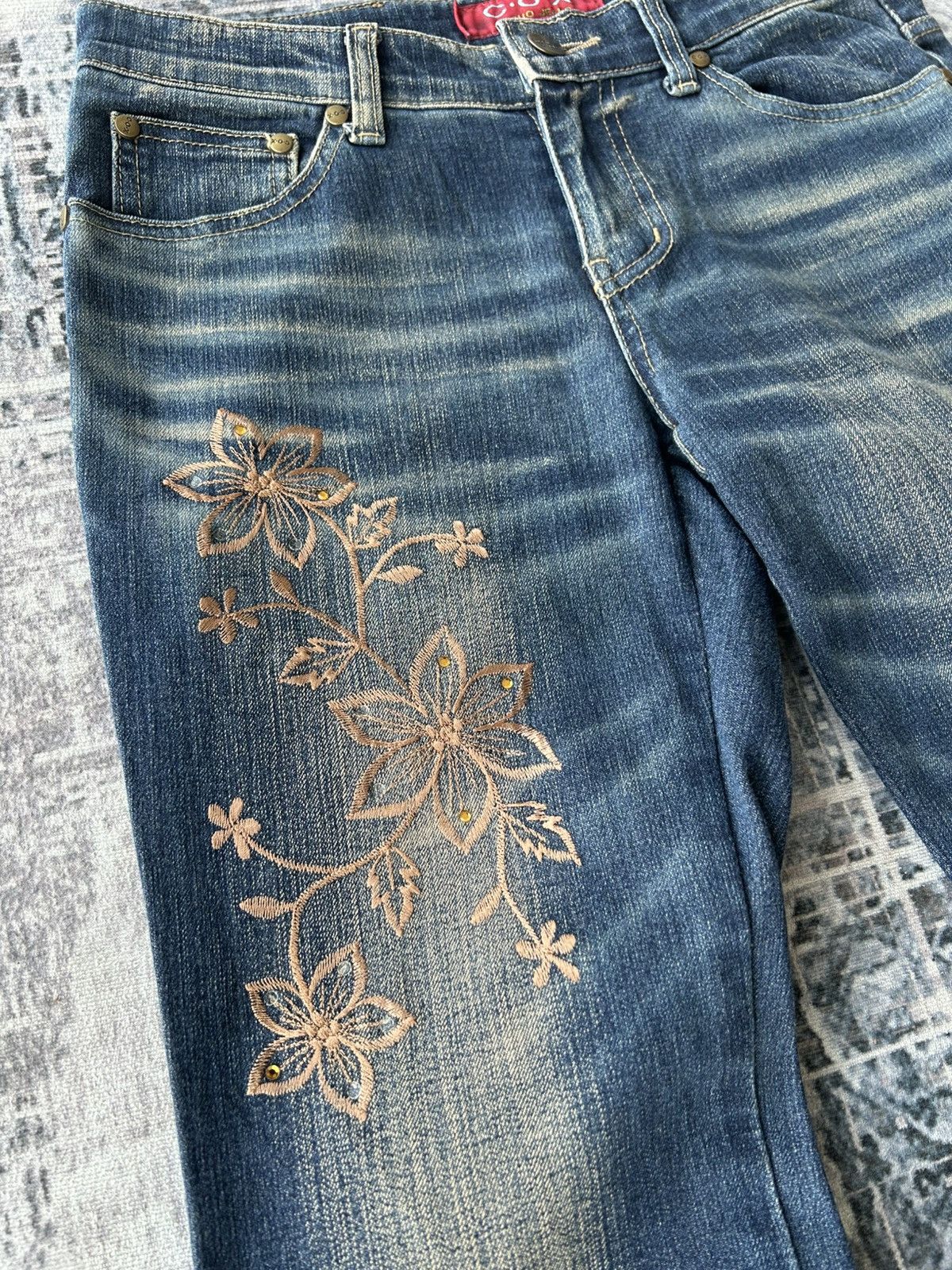 If Six Was Nine Super Flared Flowers Cox Jeans Size US 28 / EU 44 - 3 Thumbnail