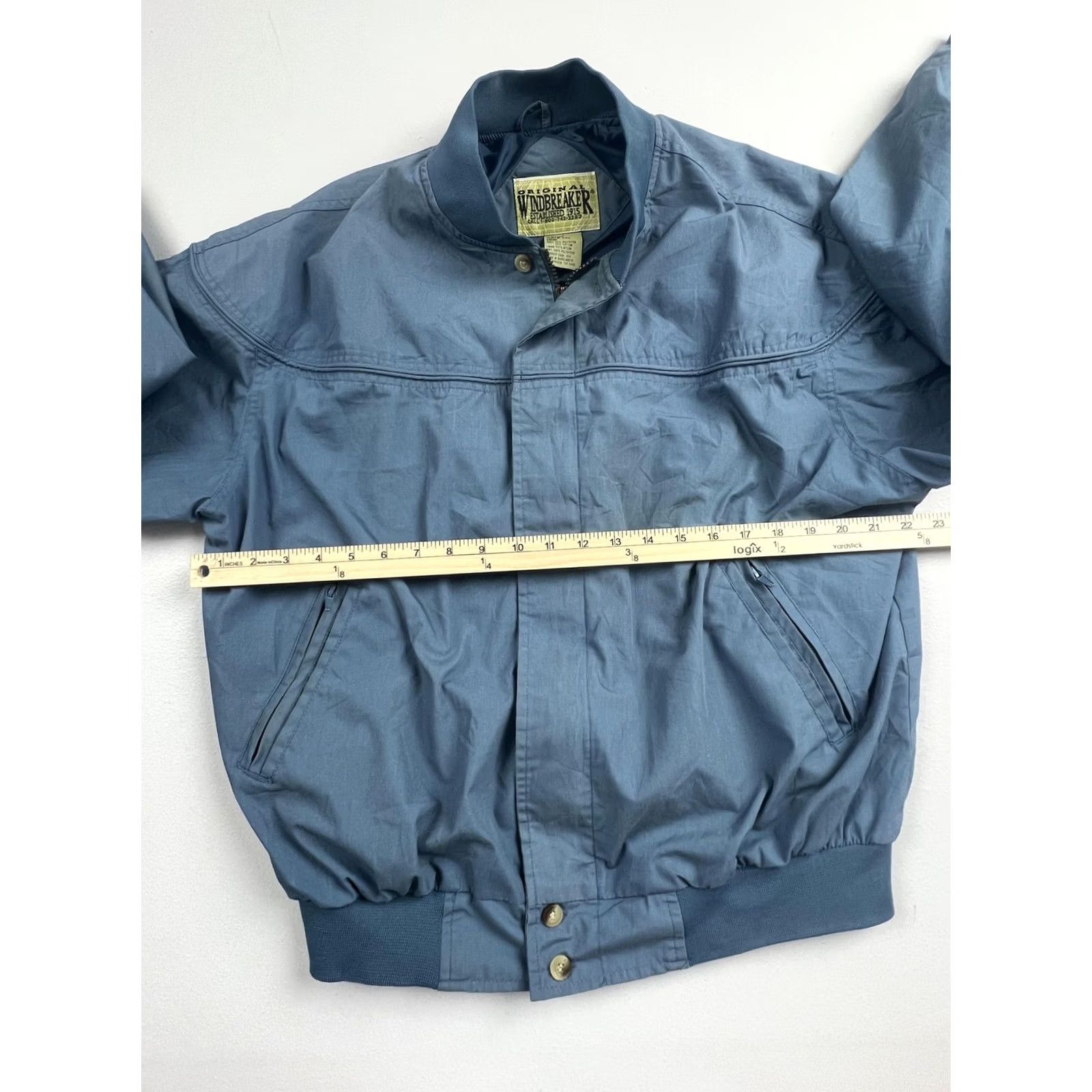 Vintage Original Windbreaker Jacket Mens Large Blue Bomber Full Zip Lightweight Lined Size US L / EU 52-54 / 3 - 5 Thumbnail