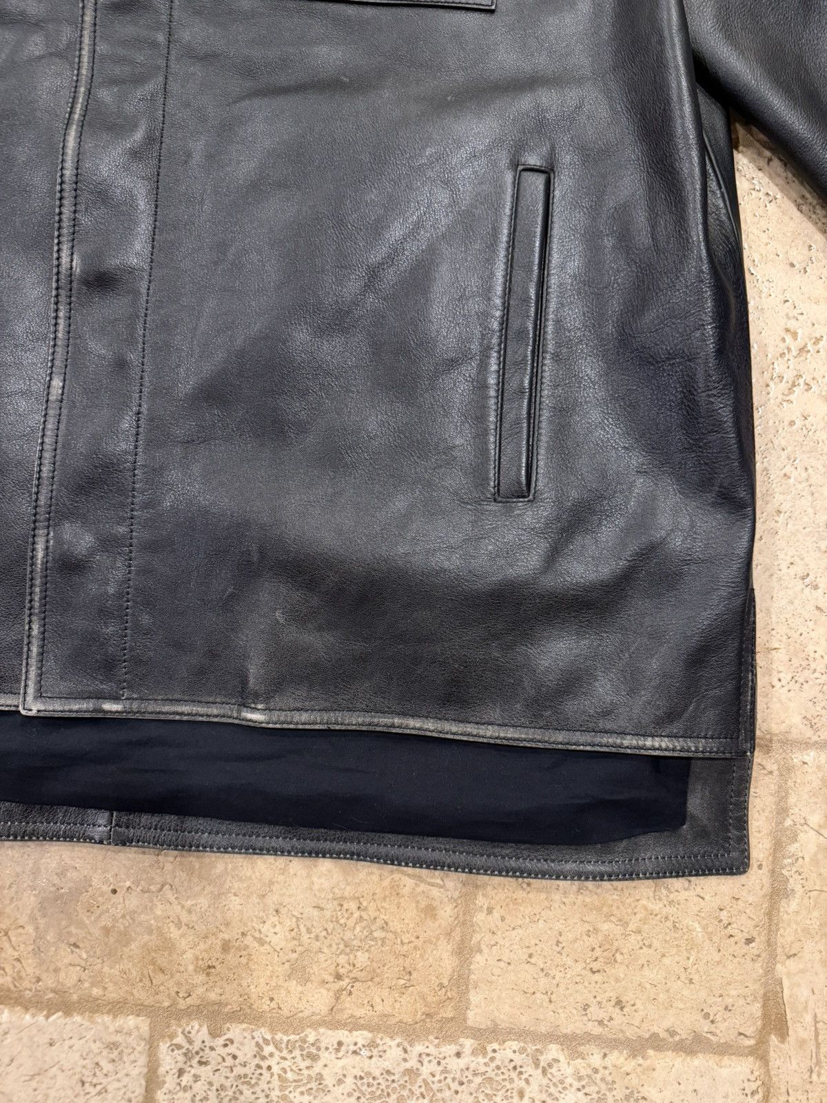 Loewe Loewe SS24 Black Aged Calfskin Leather Anagram Logo Jacket Size US L / EU 52-54 / 3 - 8 Thumbnail