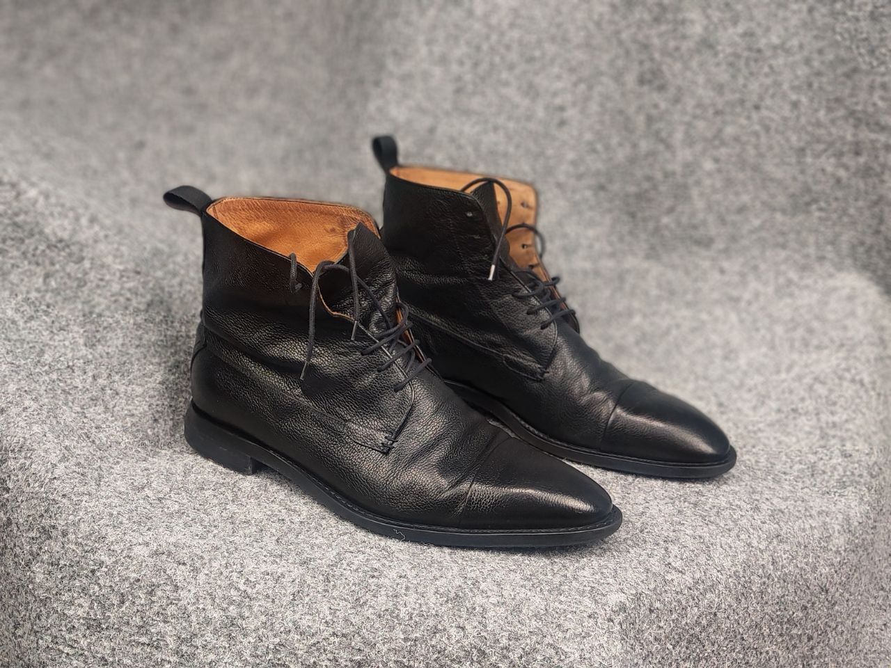 Oliver Sweeney Oliver Sweeney Cagnano Black Leather Ankle classic Boots Size US 10.5 / EU 43-44 - 2 Thumbnail