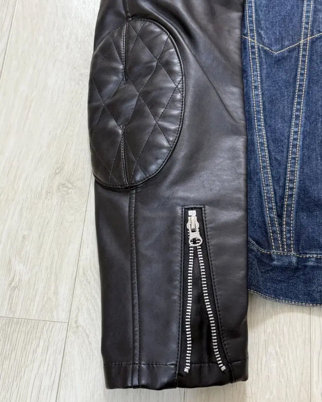 Junya Watanabe Junya Watanabe x Comme Des Garcons Leather Denim Jacket Size US M / EU 48-50 / 2 - 4 Thumbnail