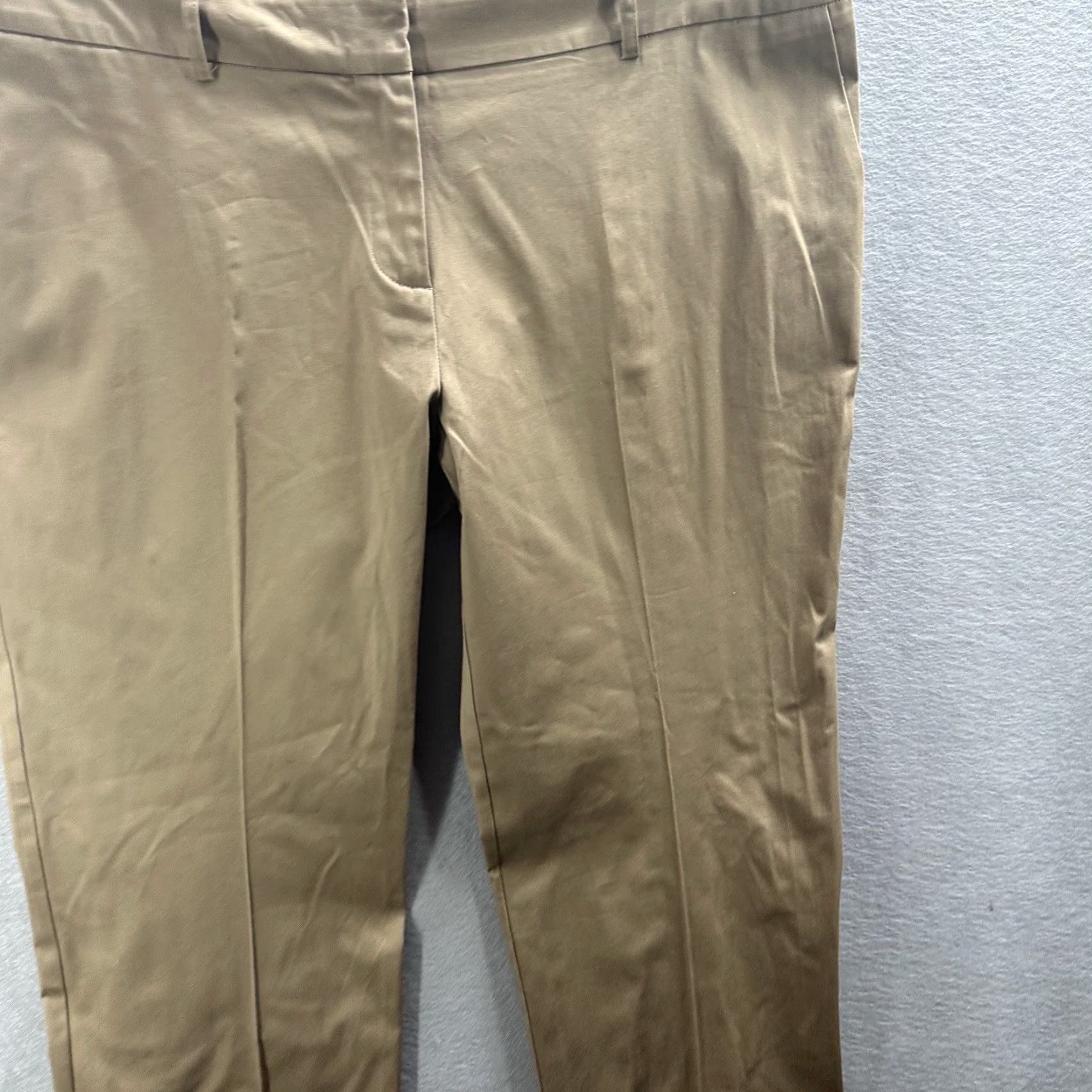 Vintage MeimeiJ Pants Women L Beige High-Rise Cropped Trousers - Solid Cotton Blend 24in Inseam Boho Preppy 90s Style Mens? Size 36" / US 14 / IT 50 - 3 Thumbnail