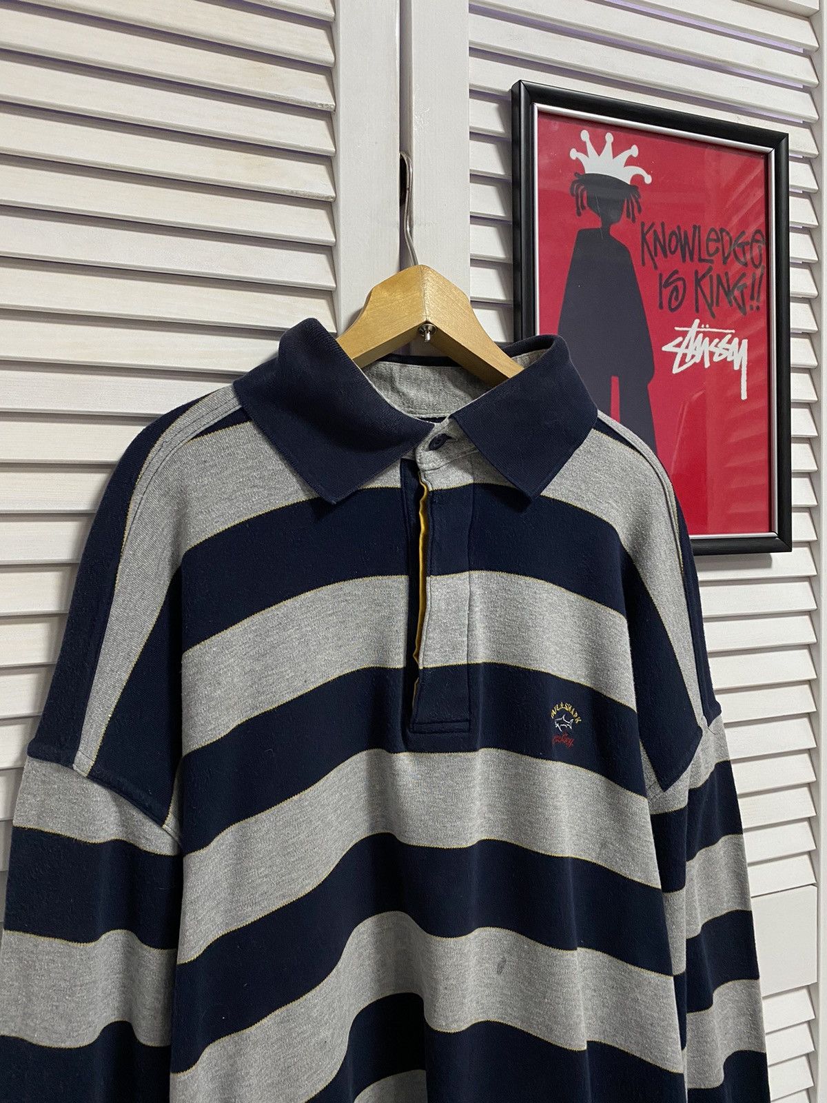 Paul & Shark × Vintage Vintage Longsleeve Rugby Shirts Paul Shark Yachting Striped Size US L / EU 52-54 / 3 - 2 Thumbnail