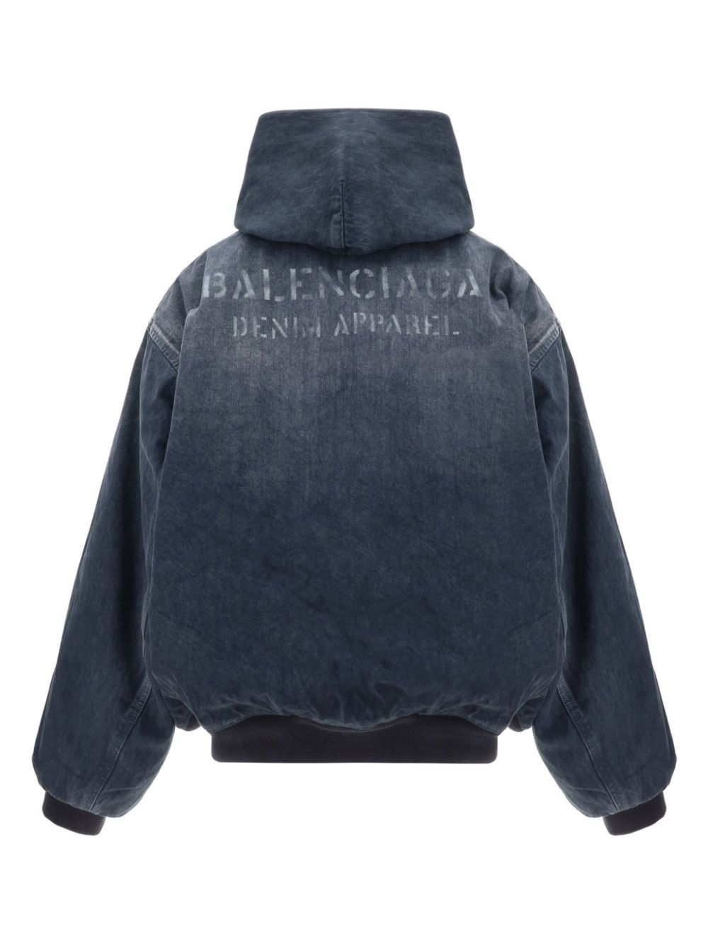 Balenciaga Stencil Logo Print Denim Zip-up Cotton Jacket Size US XS / EU 42 / 0 - 1 Thumbnail