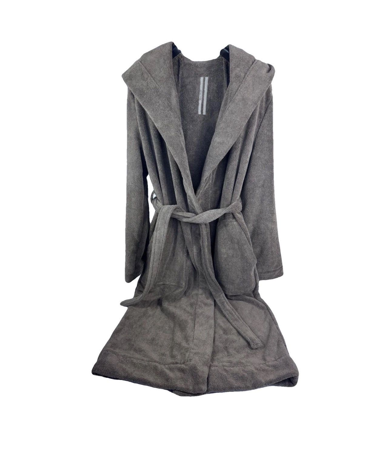 Rick Owens DUST LOGO JACQUARD COTTON HOODED BEACH ROBE Size ONE SIZE - 1 Thumbnail