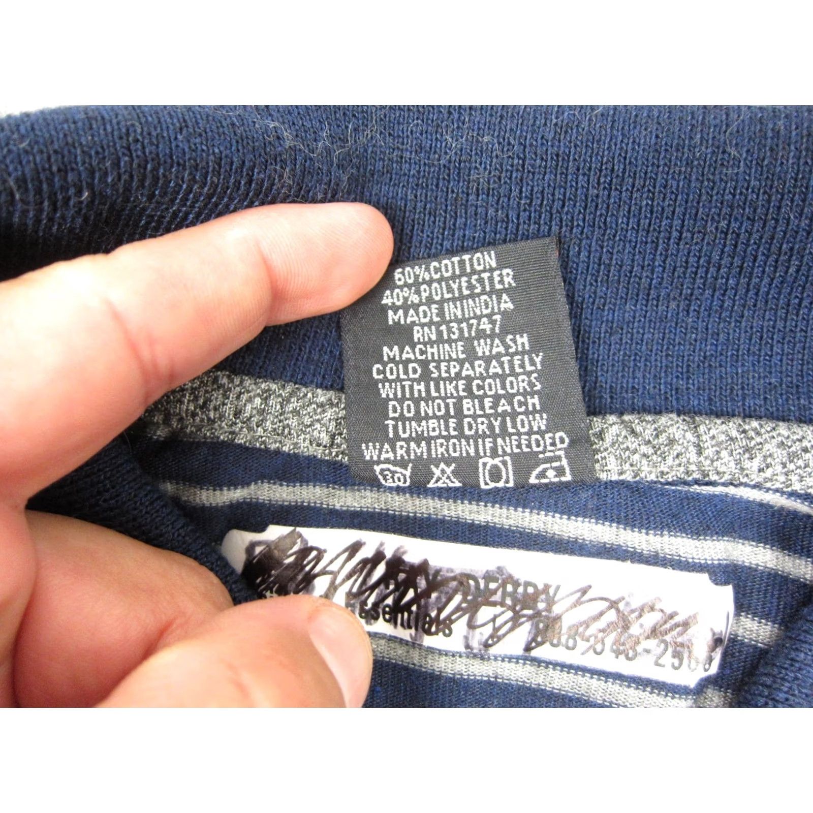 Vintage Lucky Horse Polo Shirt Mens XL 4X Striped Blue Golfing Long Sleeve Hard-wearing Casual Polo Shirt Size US XXL / EU 58 / 5 - 6 Thumbnail